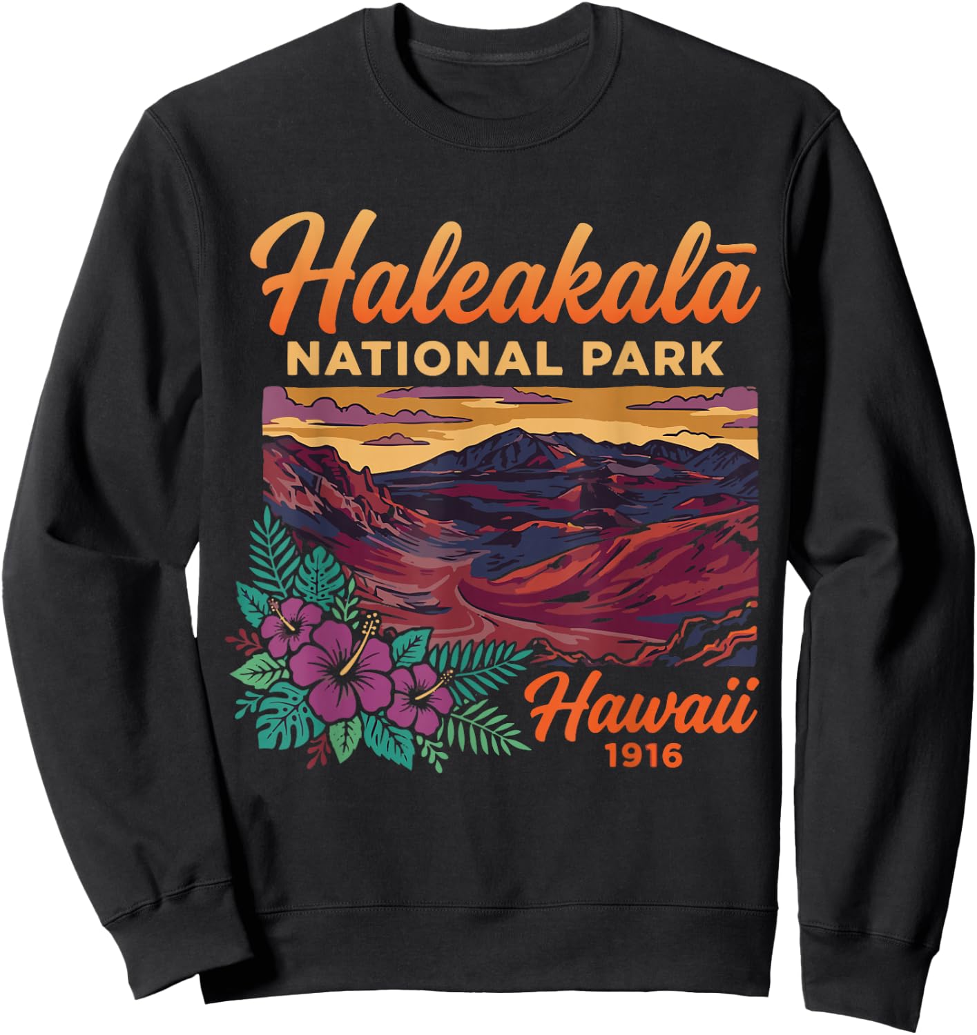 Haleakala National Park Maui Hawaii Vintage Design Sweatshirt - Sweatshirt | Black
