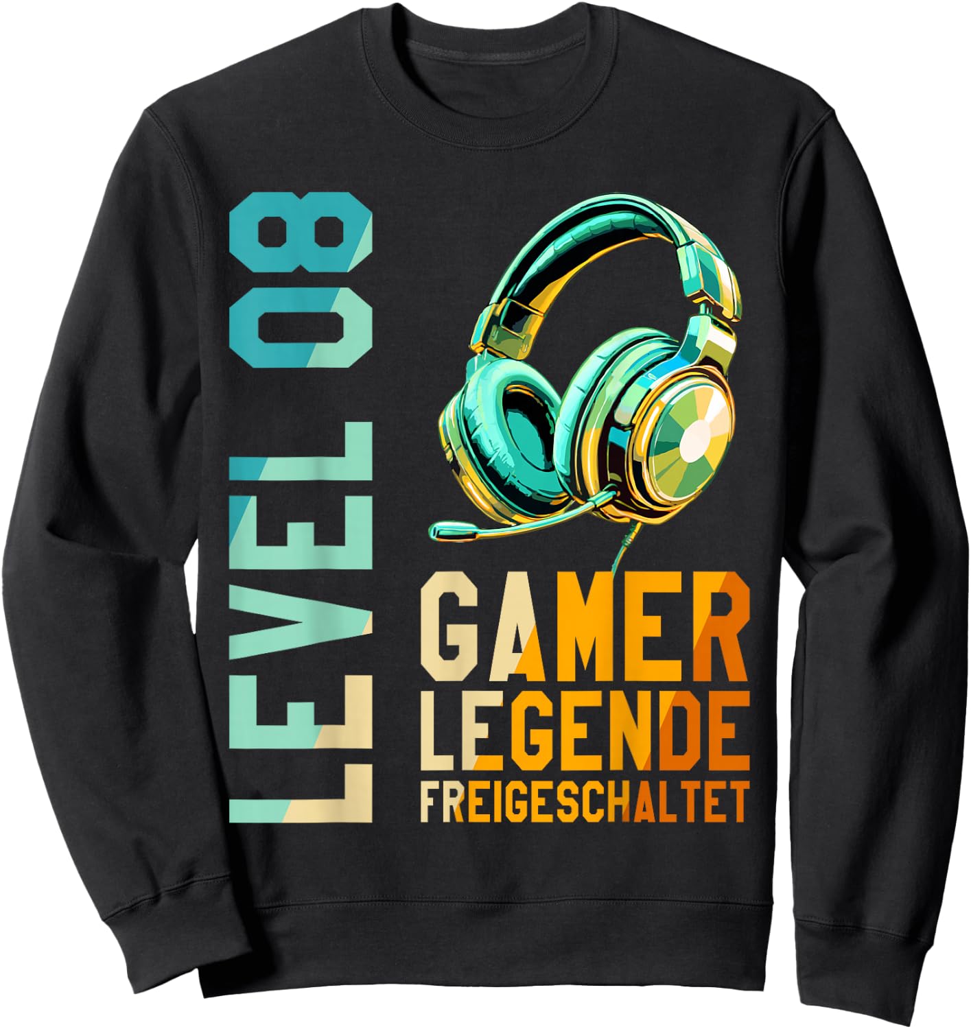 8. Geburtstag Junge Mädchen Gaming Level 8 Jahre Sweatshirt - Sweatshirt | Black