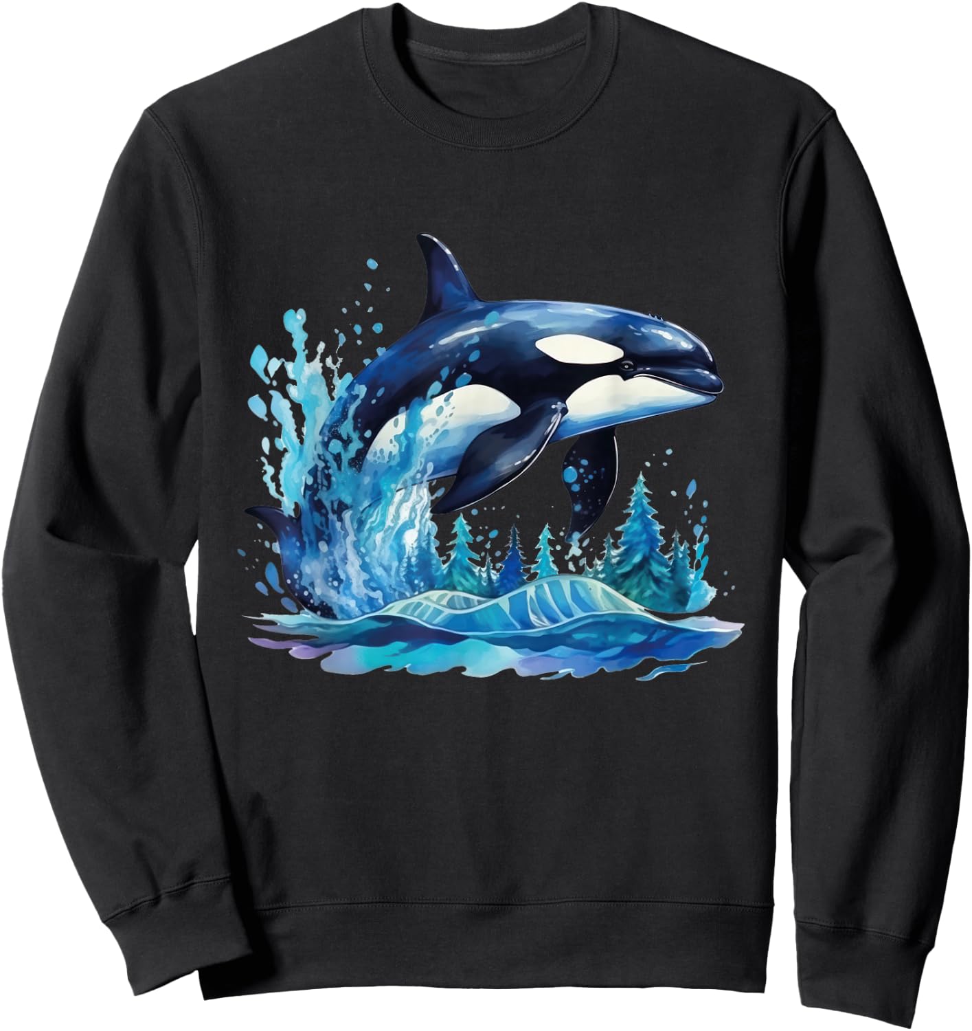 Whale Orca Kids Sweatshirt - Sweatshirt | Black
