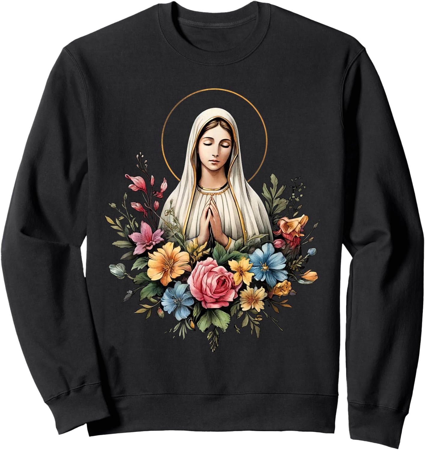 Our Lady of Fatima Mother Mary Saint Mary Mighty Symbol , blue Sweatshirt - Sweatshirt | Black