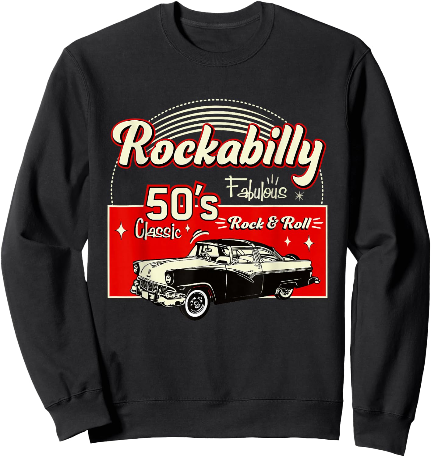 Rockabilly Style Hop Fifties Doo Wop Music Gifts , black, s Sweatshirt - Sweatshirt | Black
