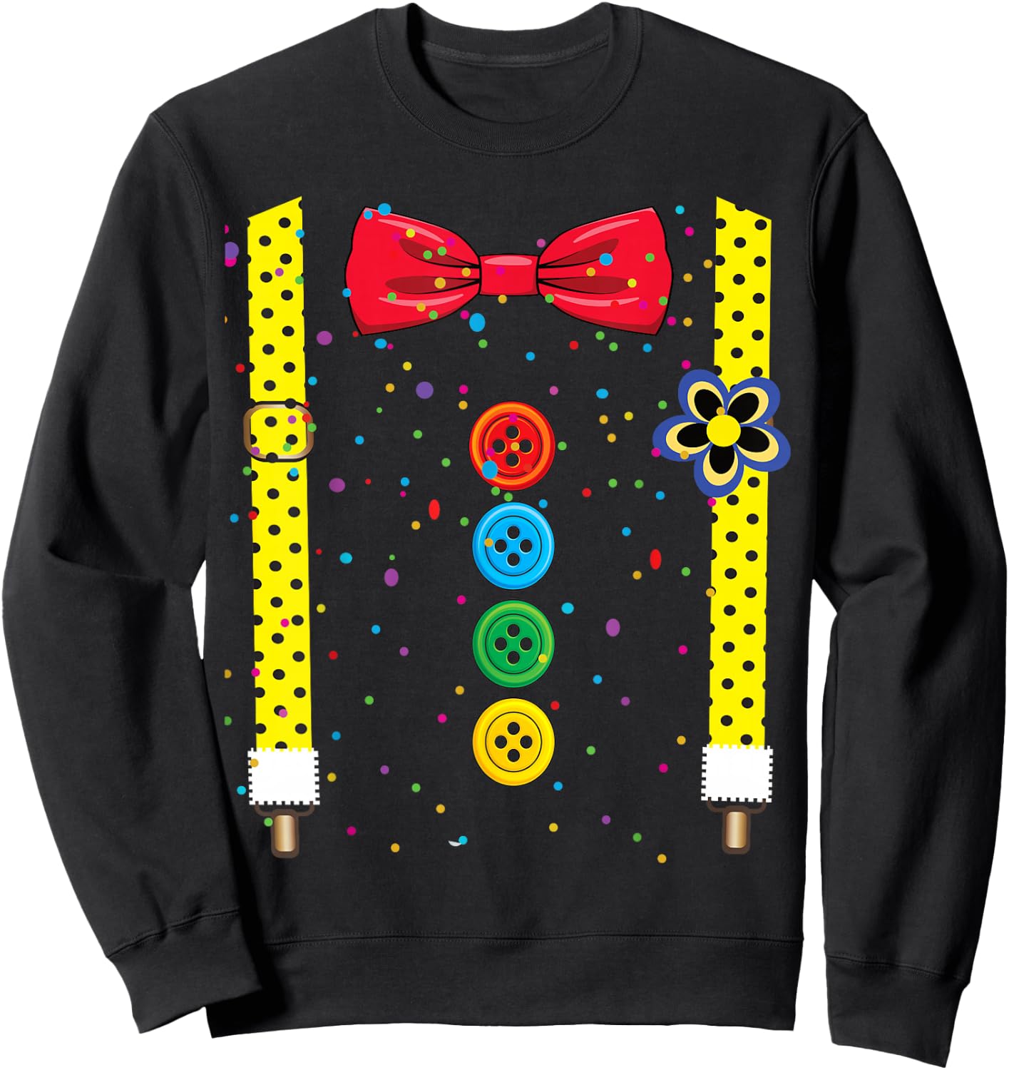 Clown Carnival Costume Clown Costume Clown Fancy Dress Confetti , black Sweatshirt - Sweatshirt | Black