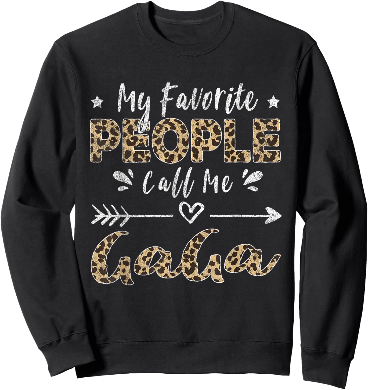 My Favorite People Call Me Gaga Leopard Sweatshirt - Sweatshirt | Black