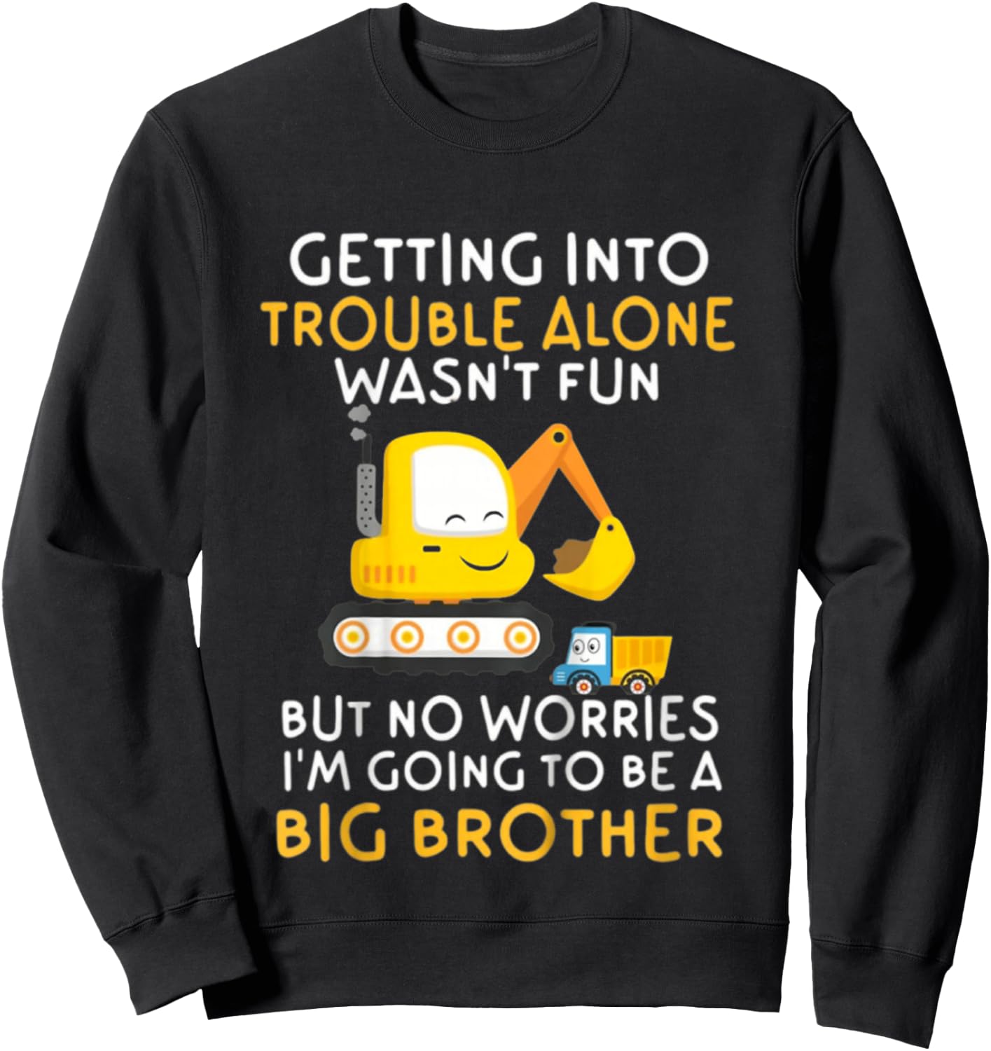 Kids Promoted to Big brother 2027 Construction Excavator Toddlers Sweatshirt - Sweatshirt | Black