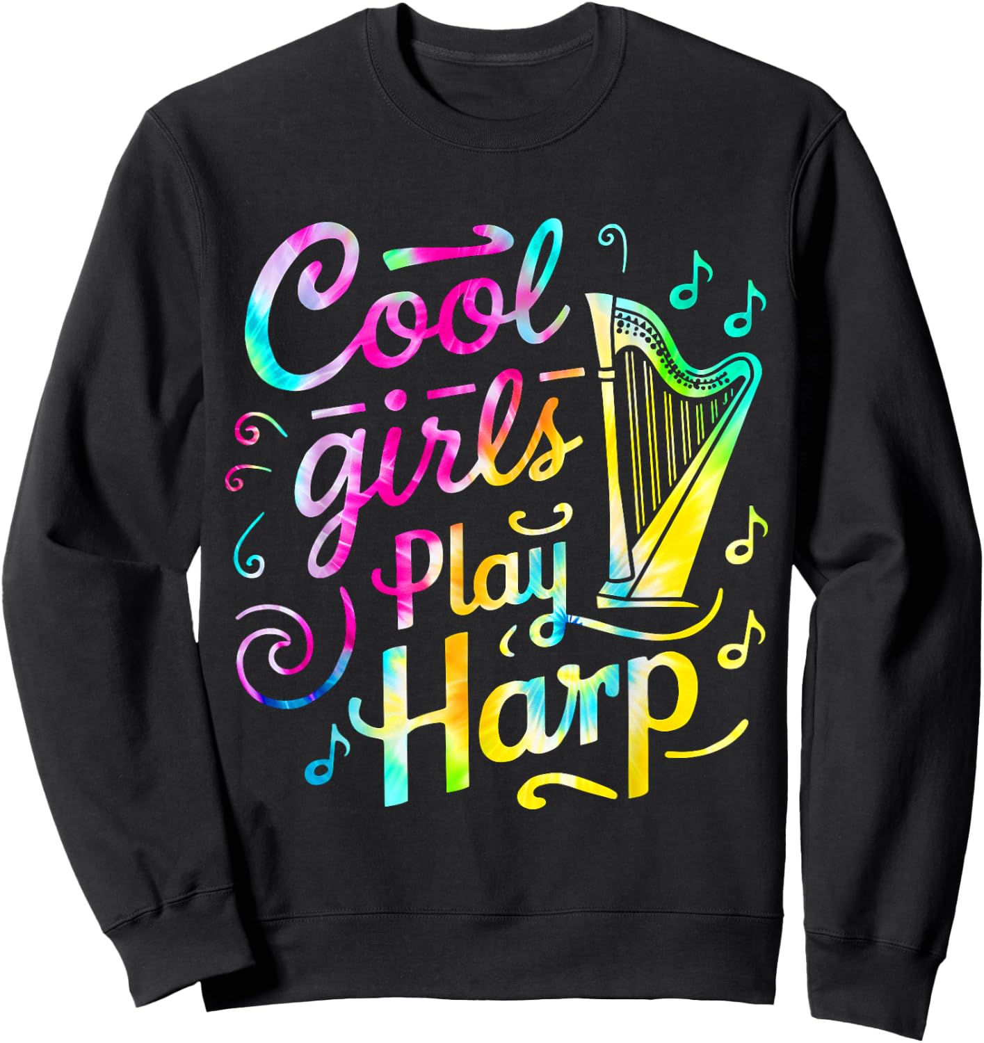 Cool Girls Play Harp , Black, S Sweatshirt - Sweatshirt | Black
