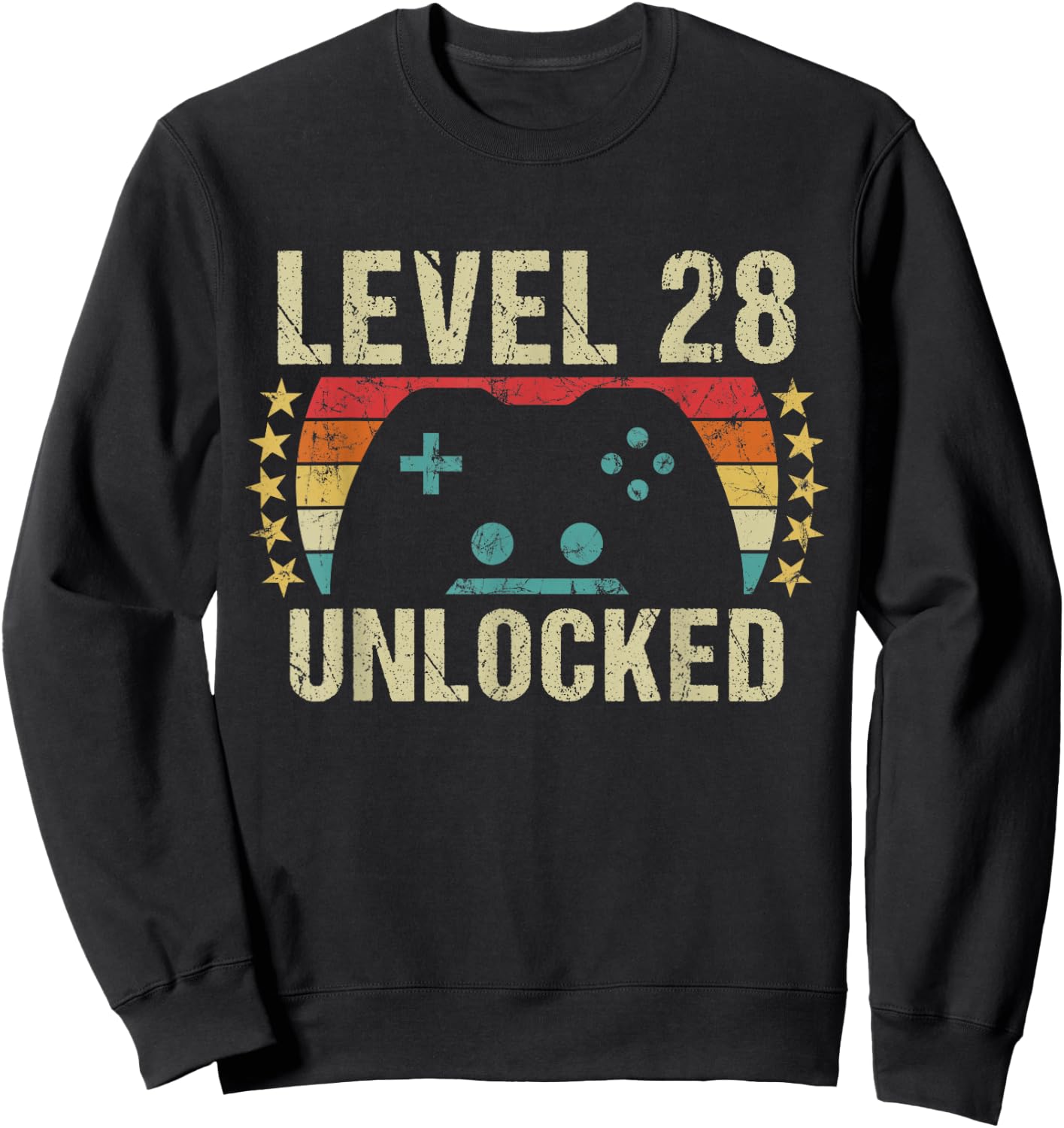 Gaming Vintage 28th Birthday Gift 28 Year Old Boy Girl Gamer Sweatshirt - Sweatshirt | Black