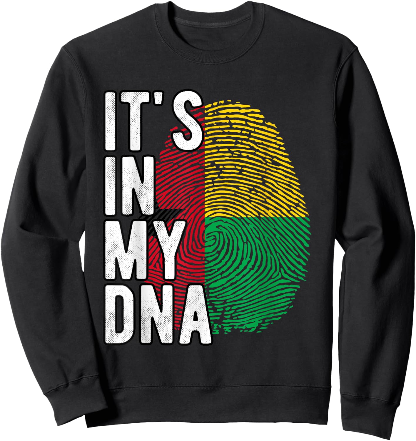 Funny it's in my DNA Guinea Bissau flag Fingerprint Sweatshirt - Sweatshirt | Black