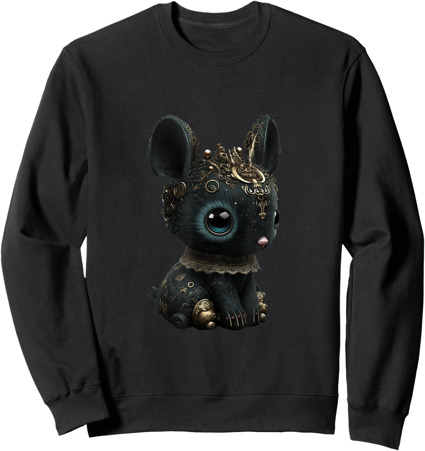 Kawaii Gothic Cute Goth Bunny Sweatshirt - Sweatshirt | Black