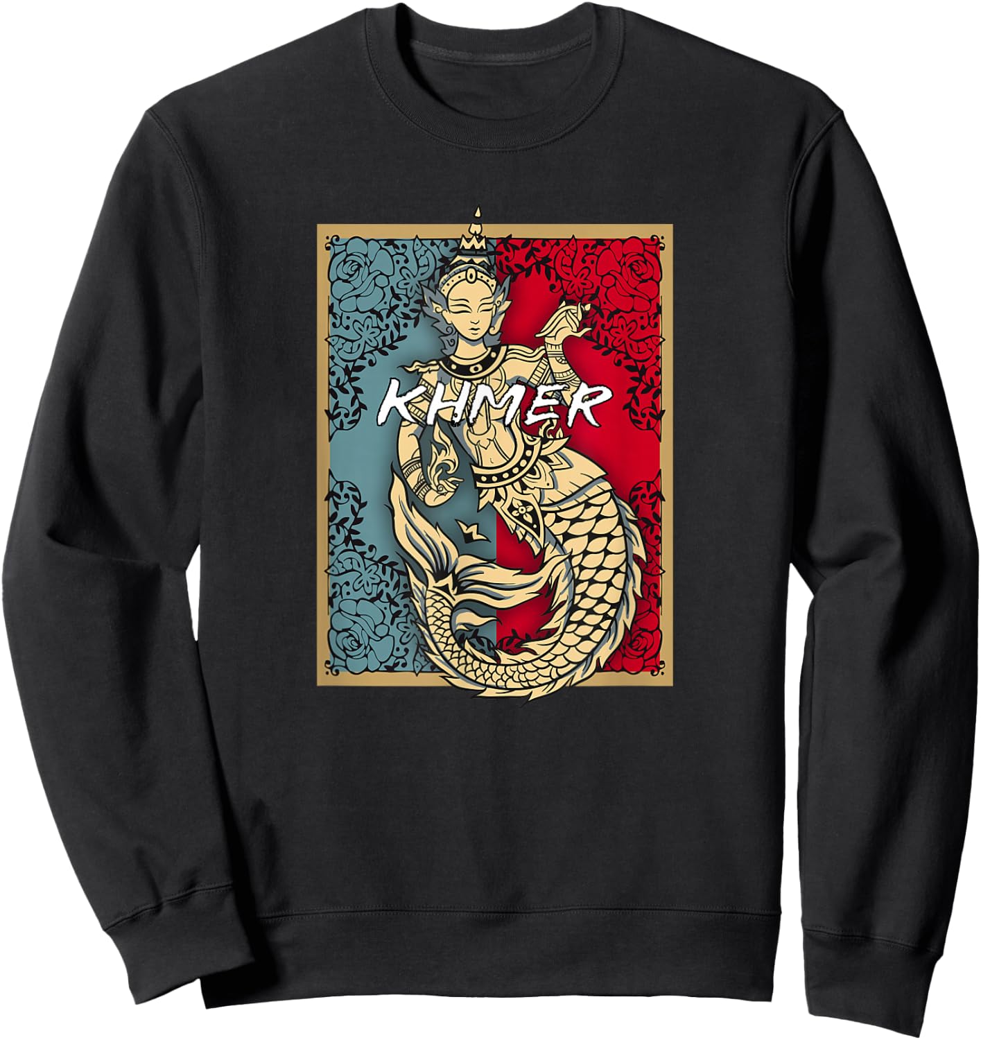 Cambodia Cambodian Khmer Apsara Traditional Dance Temple Sweatshirt - Sweatshirt | Black