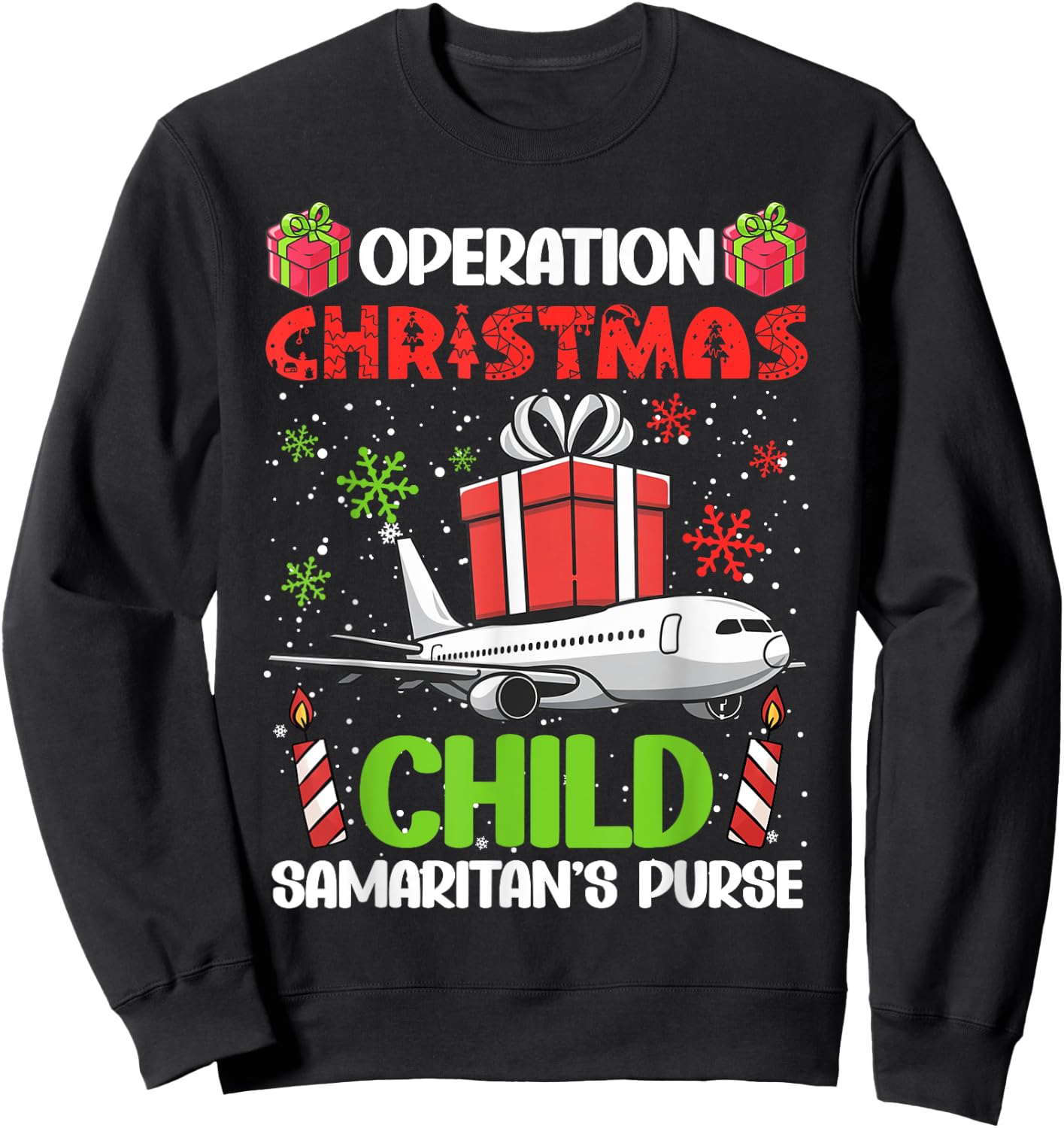 Operation Christmas Child Smaritan's Purse Funny Family Xmas Sweatshirt - Sweatshirt | Black
