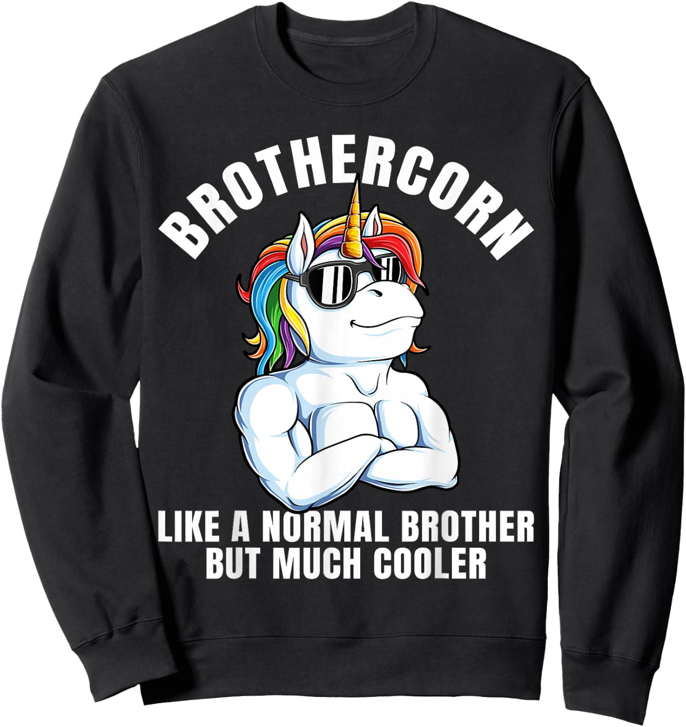 Brothercorn Cool Unicorn Brother Boys Sweatshirt - Sweatshirt | Black
