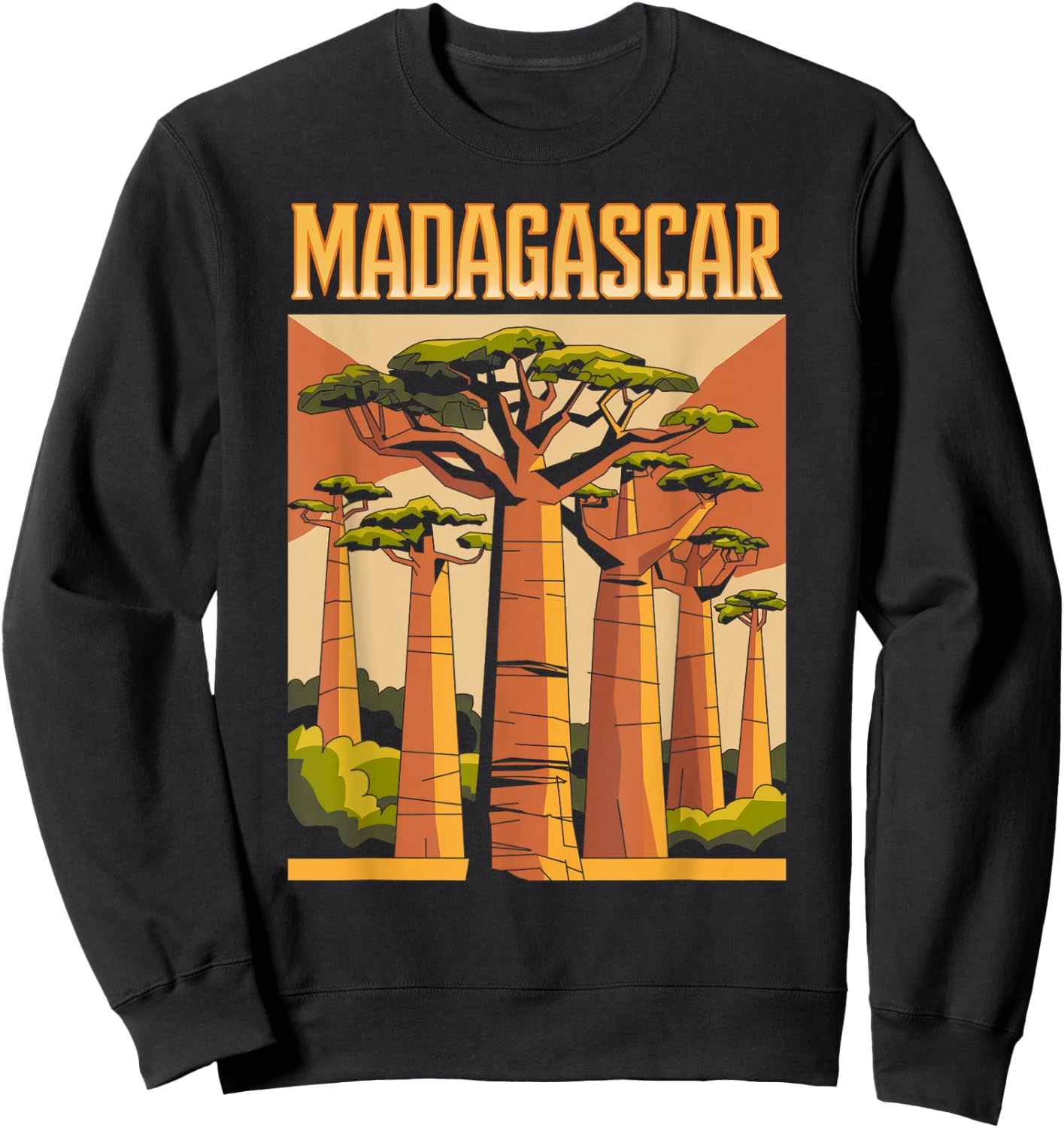 Madagascar Vintage Baobab Tree, Travel and Adventure Sweatshirt - Sweatshirt | Black