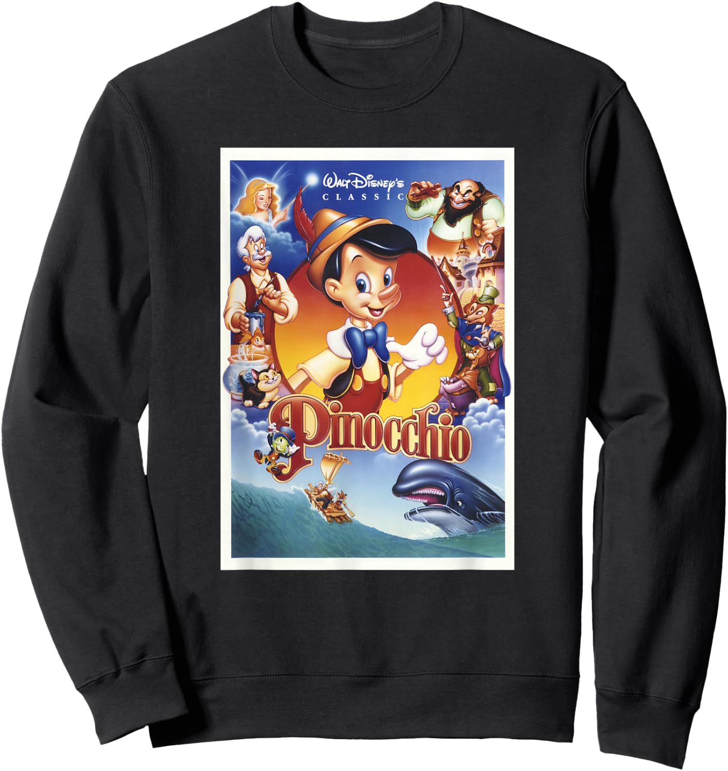 Disney Pinocchio Movie Poster Group Shot Sweatshirt - Sweatshirt | Black