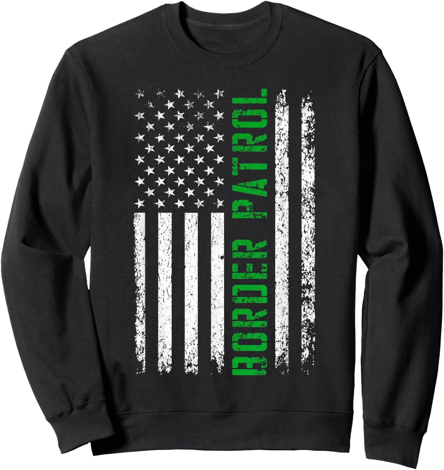 US Flag - Green Line - Border Patrol Sweatshirt - Sweatshirt | Black