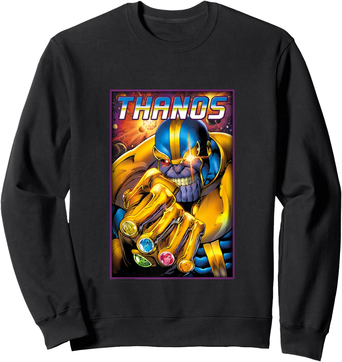Marvel Comics Retro Classic Thanos Infinity Gems Vintage Sweatshirt - Sweatshirt | Black
