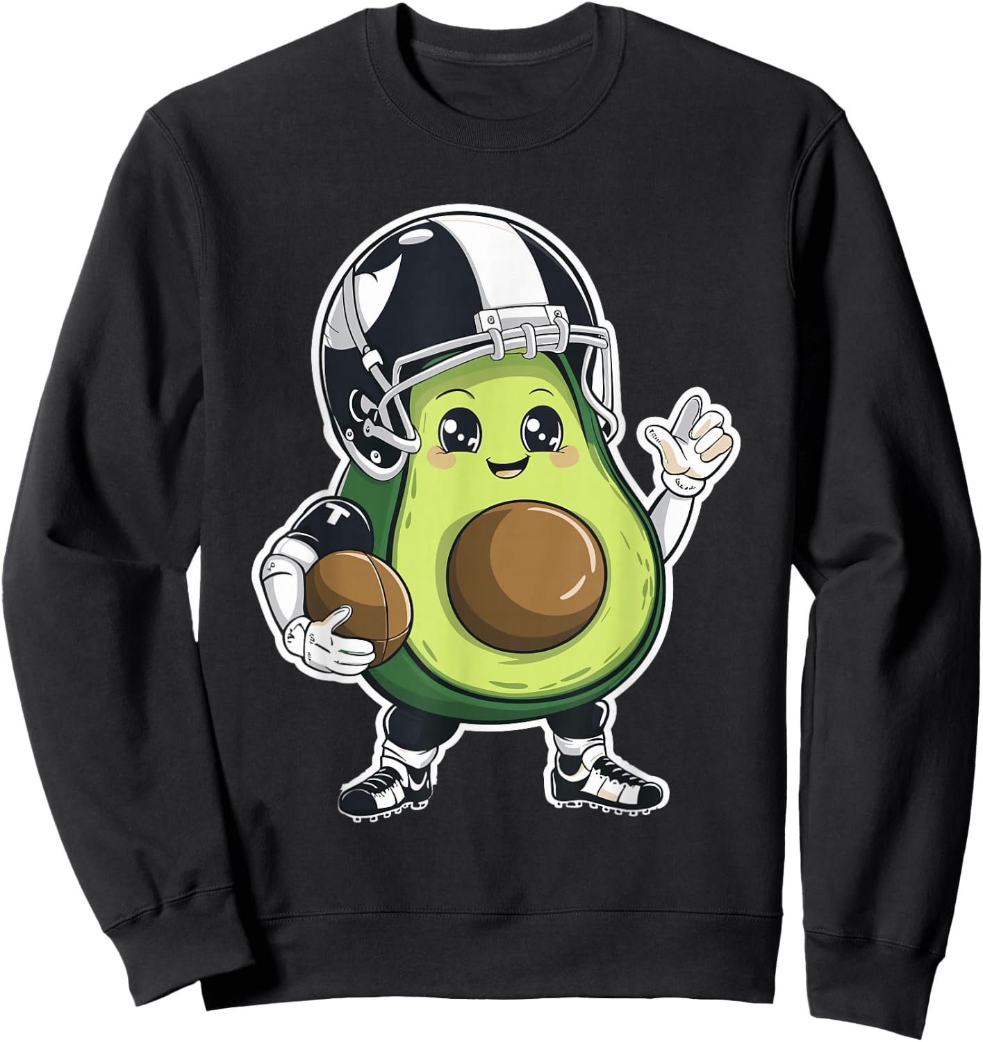 Sport Fruit Avocados Player Cute Avocado American Football Sweatshirt - Sweatshirt | Black