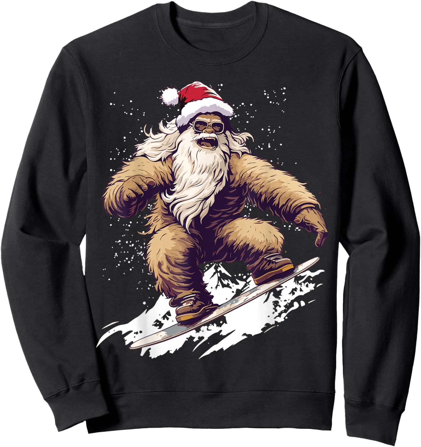 Santa Bigfoot Sasquatch Christmas Xmas Kids Sweatshirt - Sweatshirt | Black