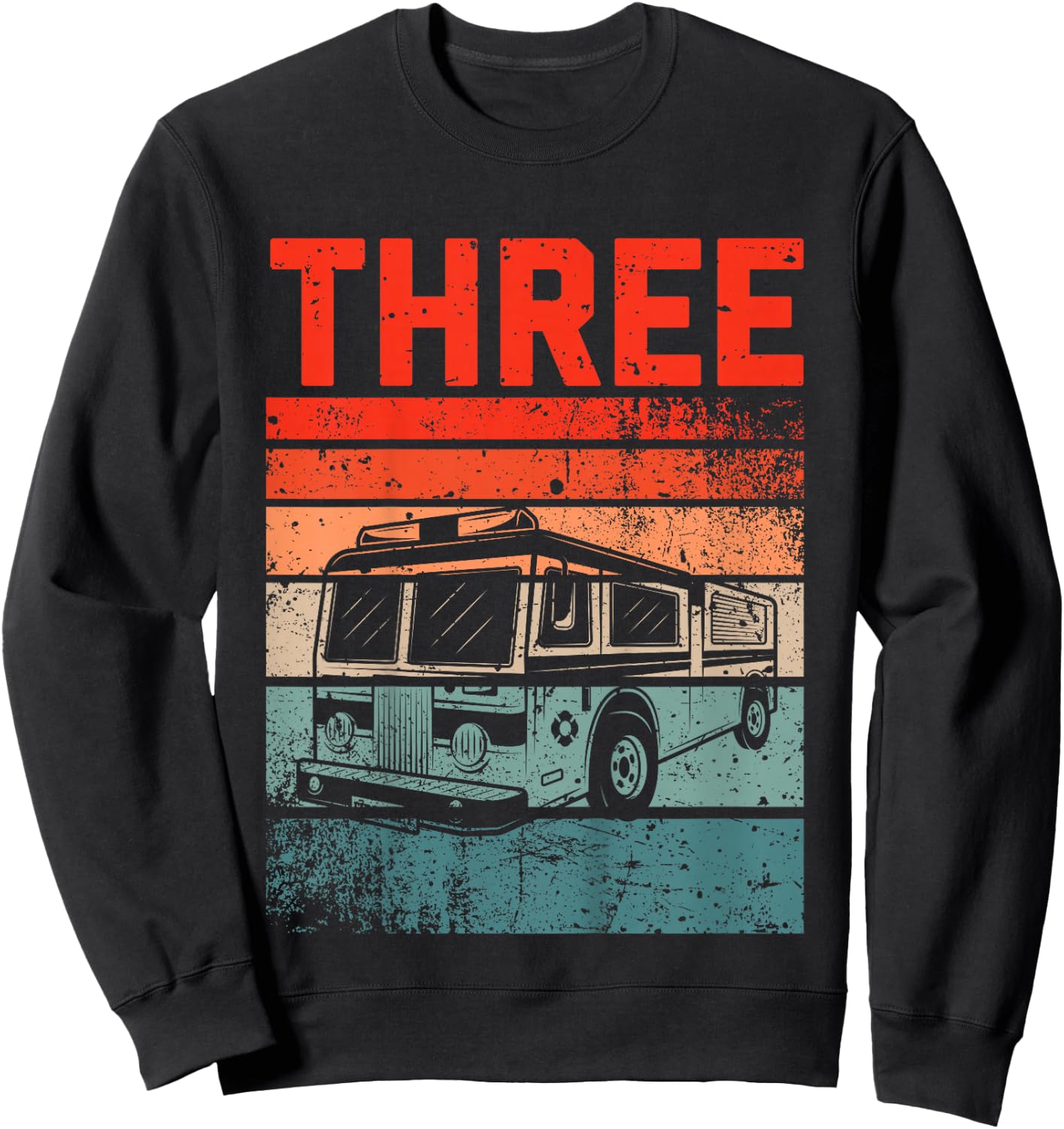 3 Year Old Shirt 3rd Birthday Boy Firefighter Fire Truck Sweatshirt - Sweatshirt | Black
