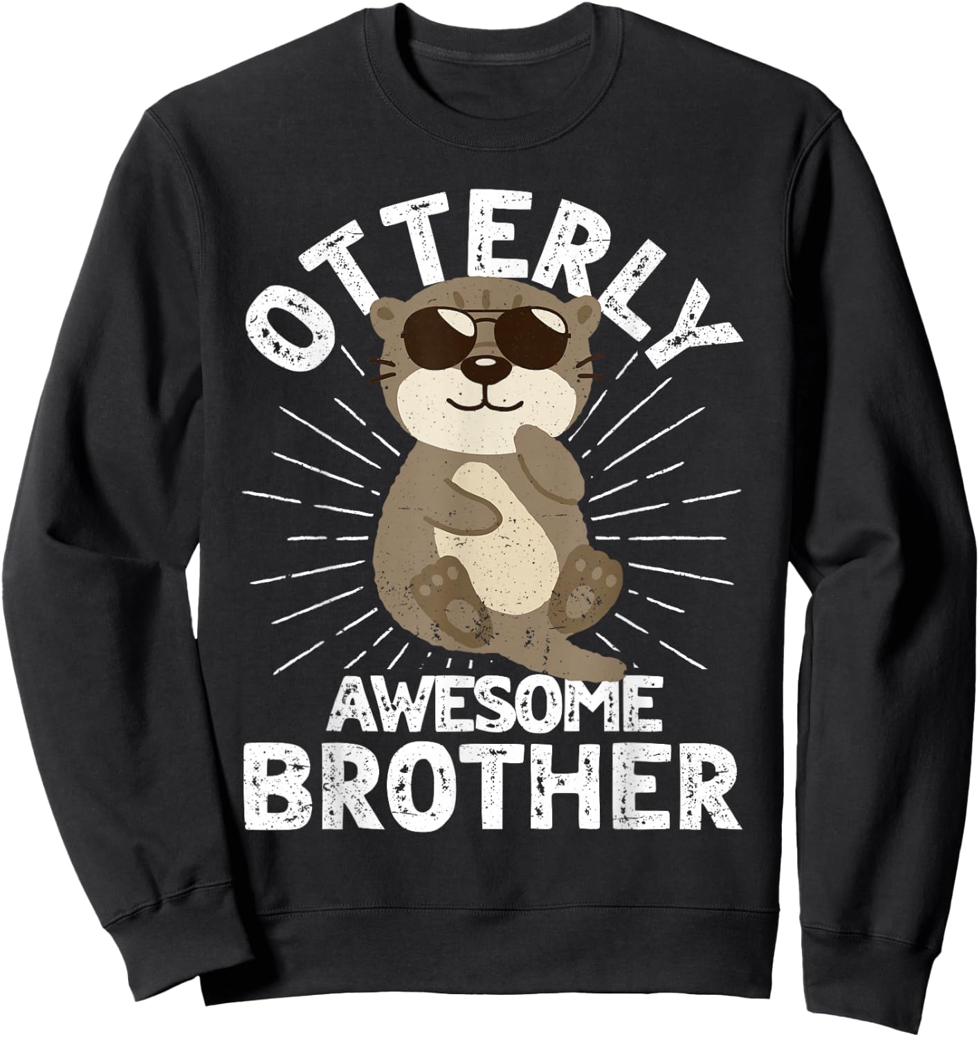 Funny Brother Otterly Awesome Brother Otter Sweatshirt - Sweatshirt | Black