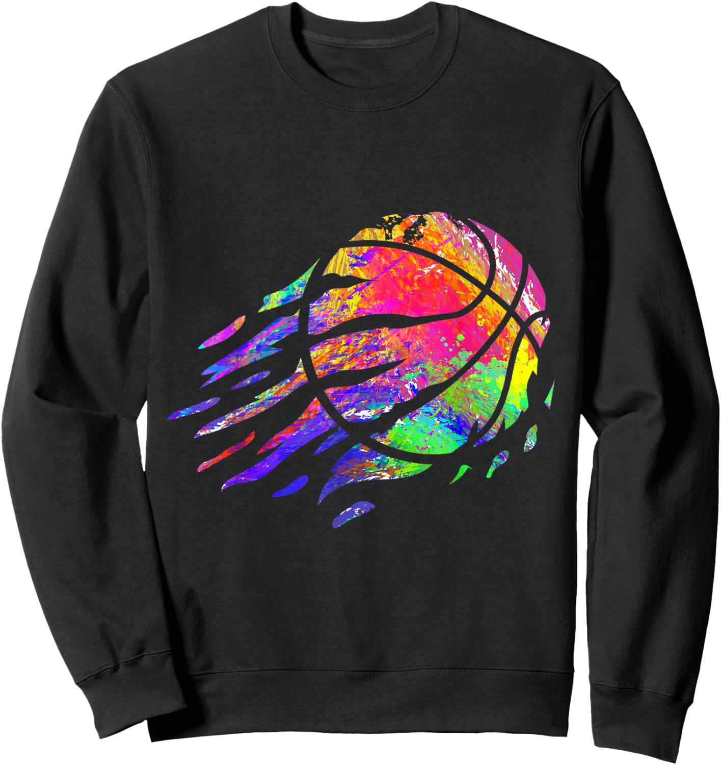 Basketball Sport Splash Basketball Player Ball Sports Sweatshirt - Sweatshirt | Black