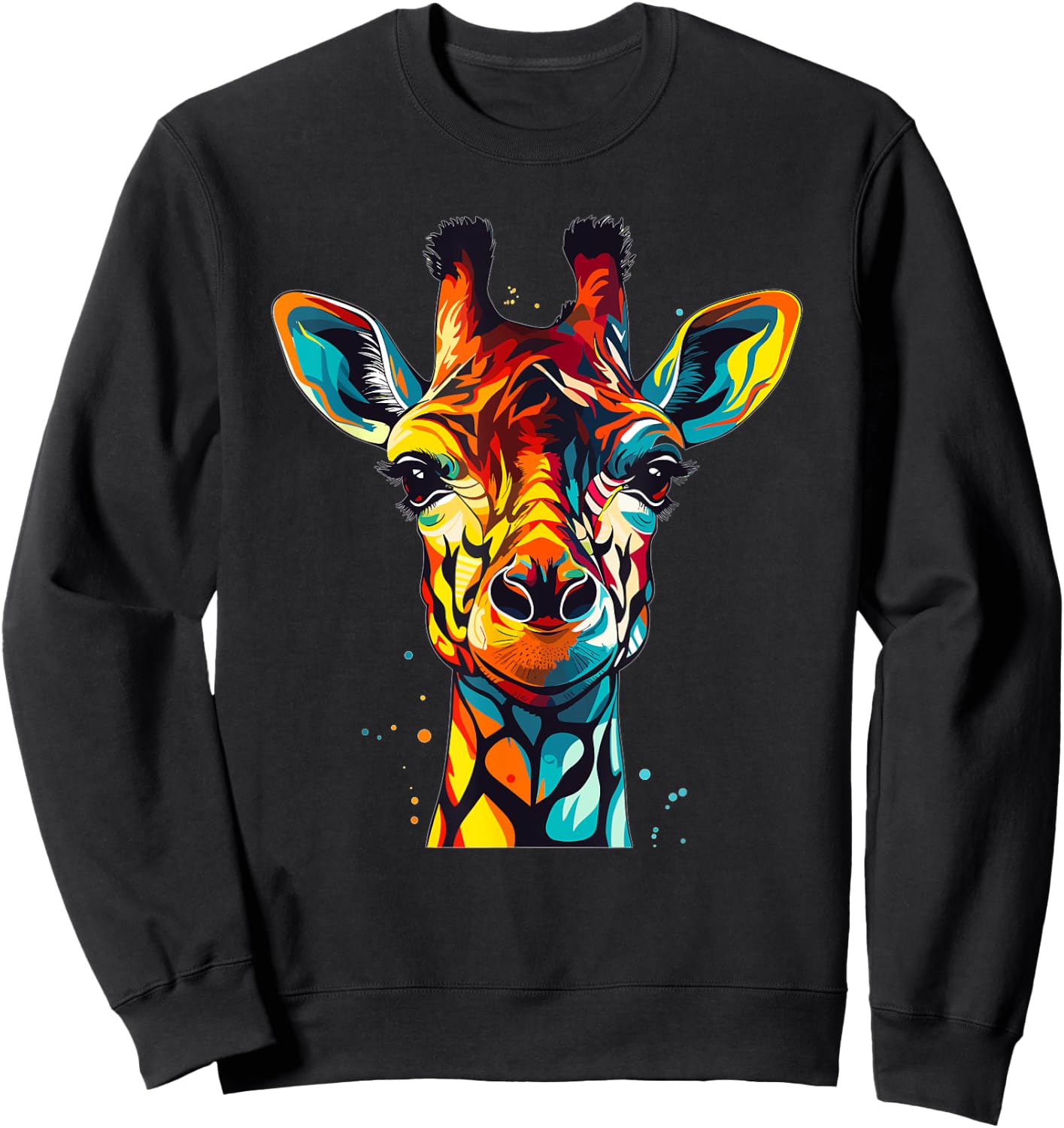 Colorful Giraffe , Small, Black Sweatshirt - Sweatshirt | Black