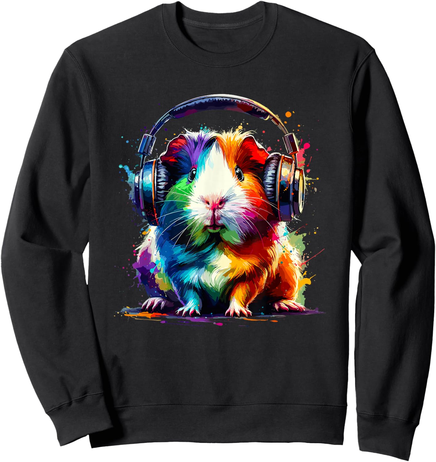 Guinea Pigs Gift A Guinea Pig Lover Colourful Splash Art Guinea Pig Lovers Guinea Pig Sweatshirt - Sweatshirt | Black