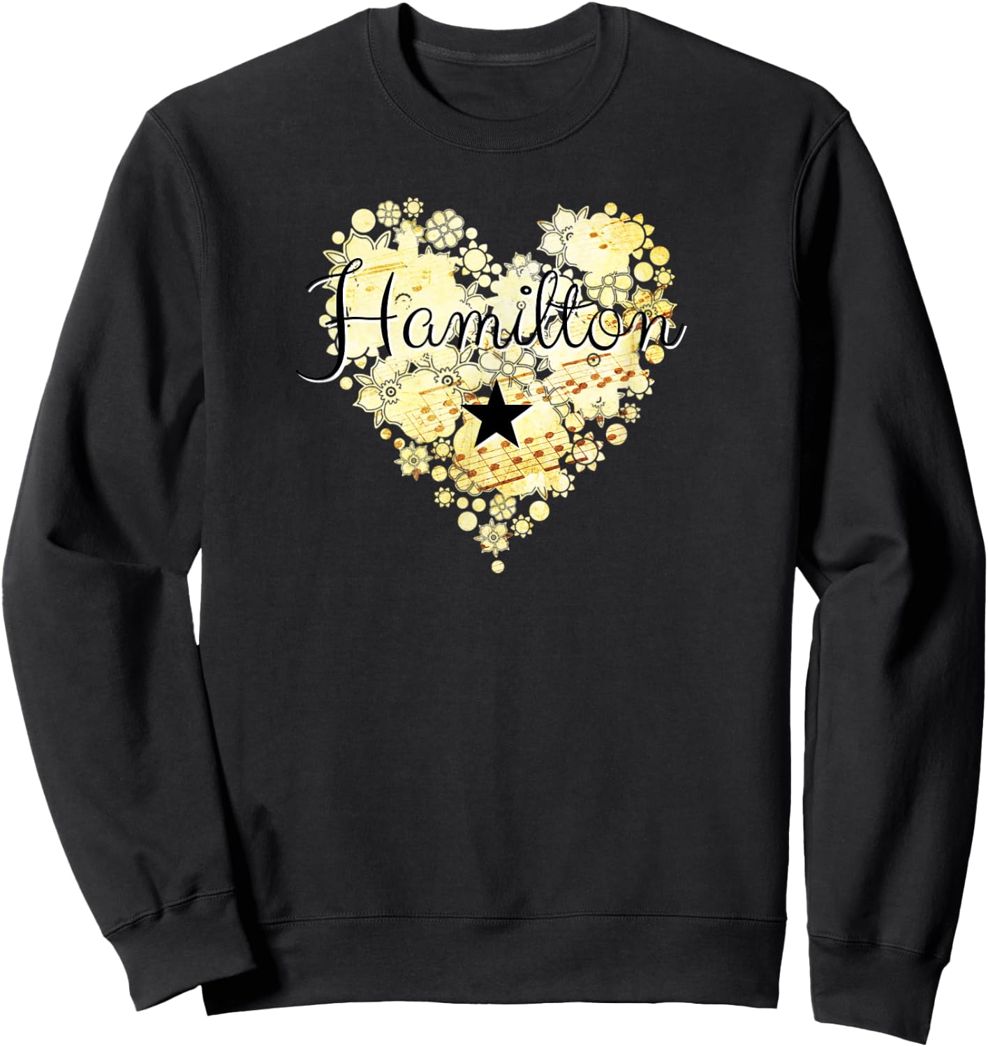 I Love Hamilton Heart Gift Teenage Girl Women Sweatshirt - Sweatshirt | Black