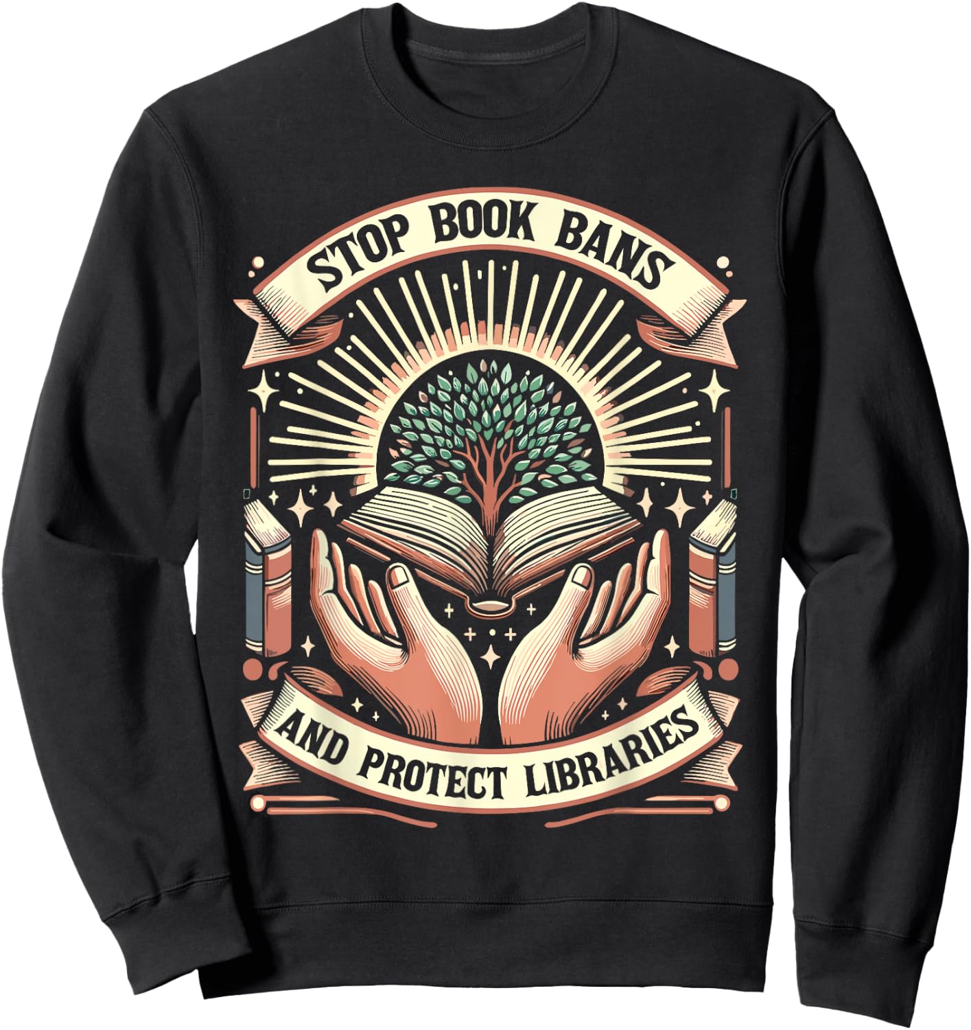 Banned Books Librarian Reading Sweatshirt - Sweatshirt | Black