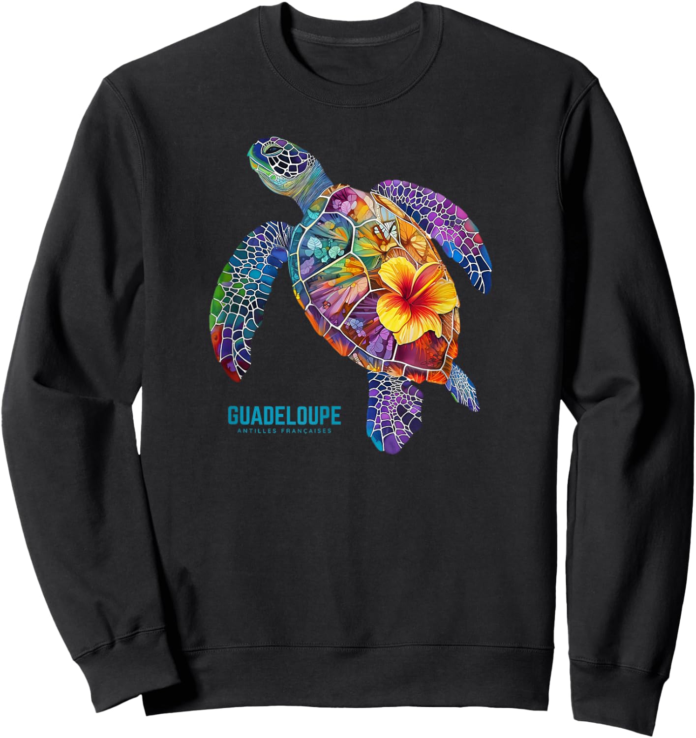 Holiday Guadeloupe Caribbean Sea Turtle French West Indies Sweatshirt - Sweatshirt | Black