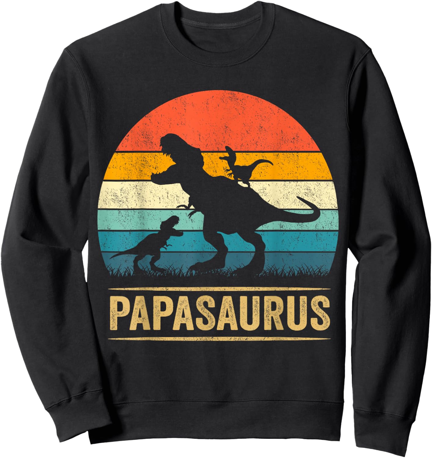 Papasaurus Dinosaur Papa Tyrannosaurus Dino Twin Pack Sweatshirt - Sweatshirt | Black