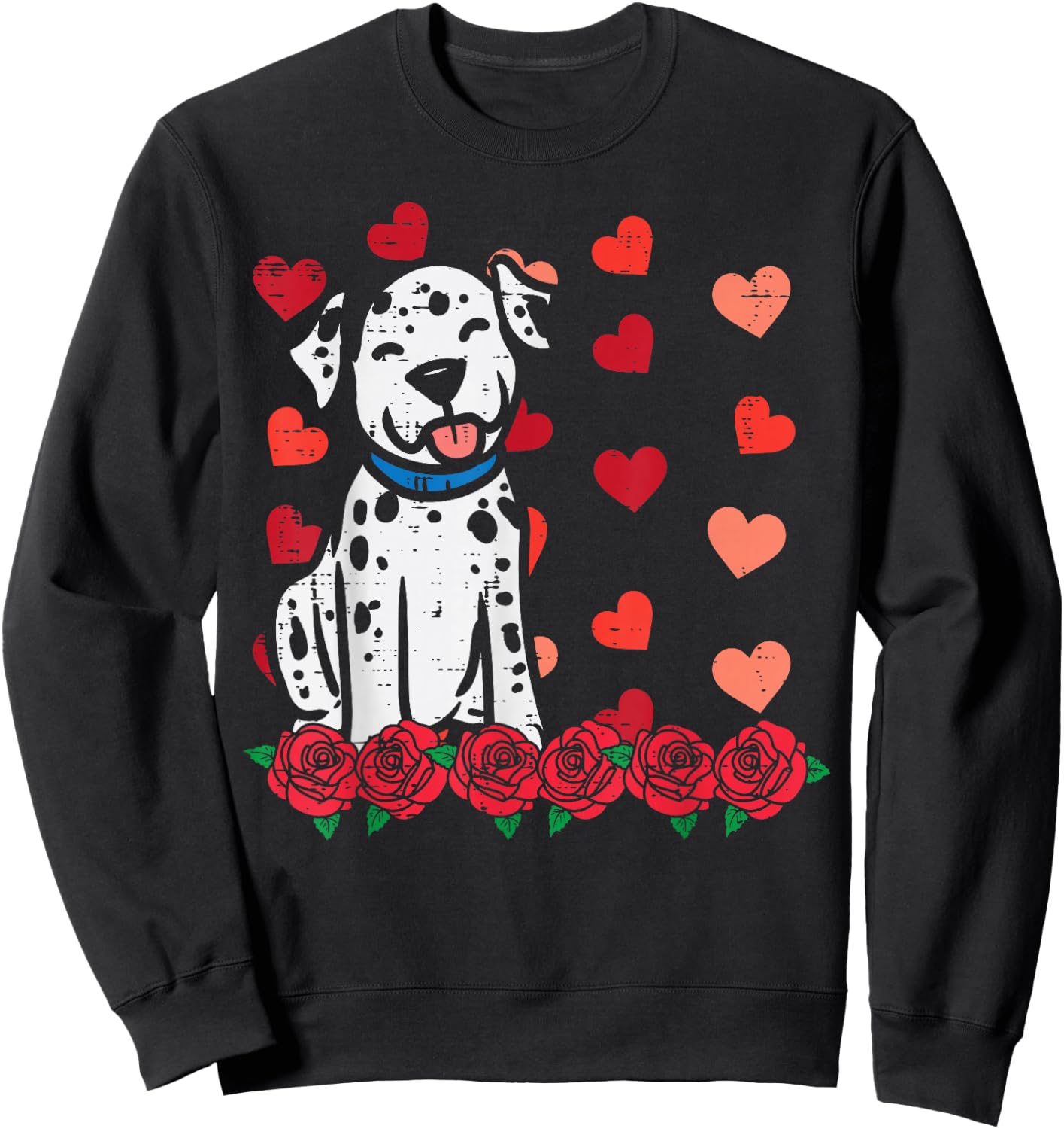 Valentines Day Dalmatian Dog Cute Men Women Kids Toddlers Sweatshirt - Sweatshirt | Black