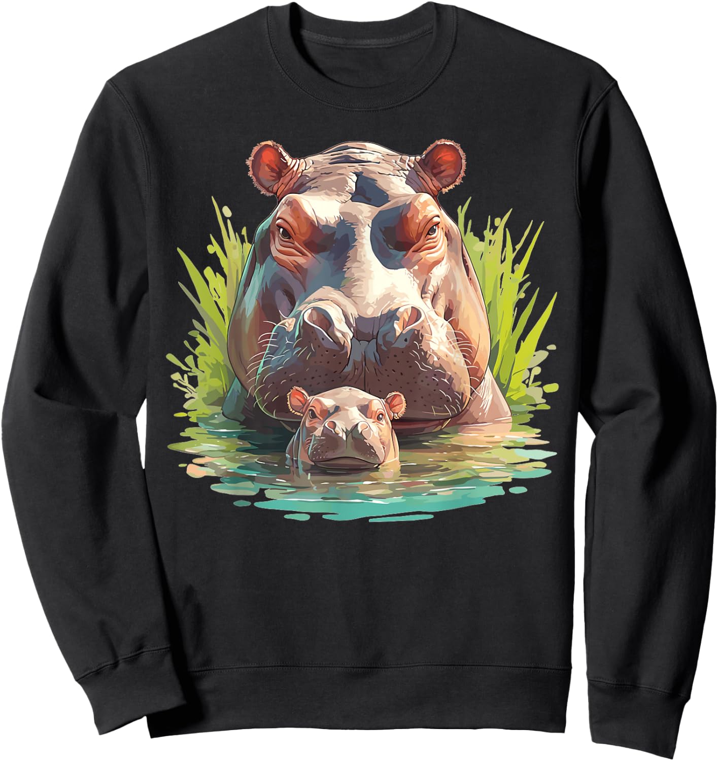Hippos Hippo Sweatshirt - Sweatshirt | Black