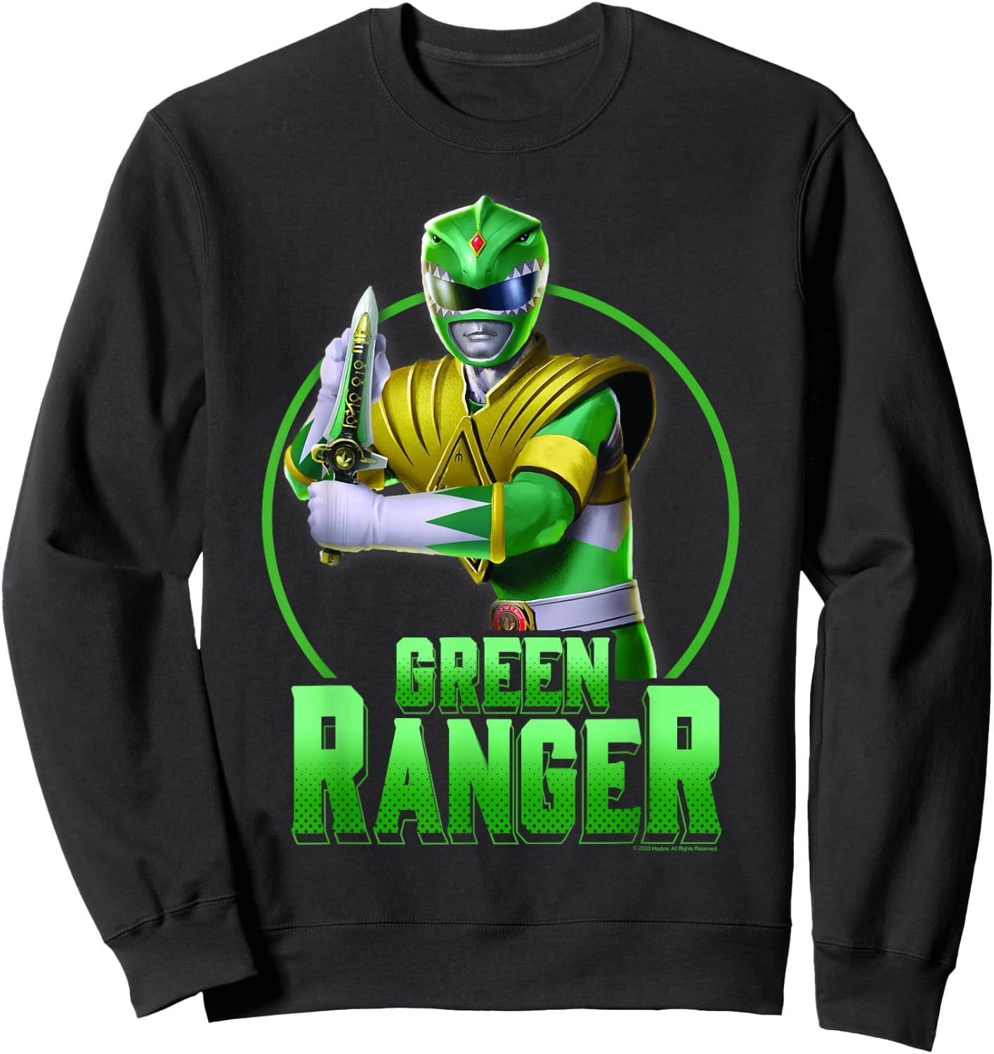 Power Rangers Green Ranger Karate Action Circle Portrait Sweatshirt - Sweatshirt | Black