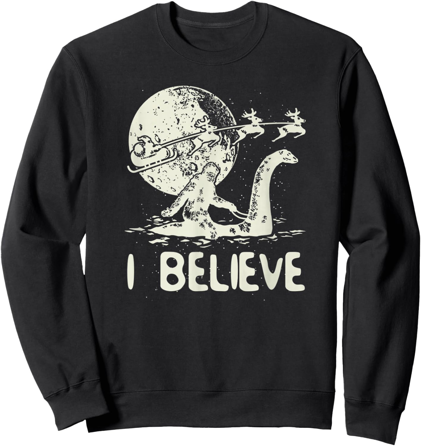 I Believe in Bigfoot Sasquatch Yeti and Santa Claus Sweatshirt - Sweatshirt | Black