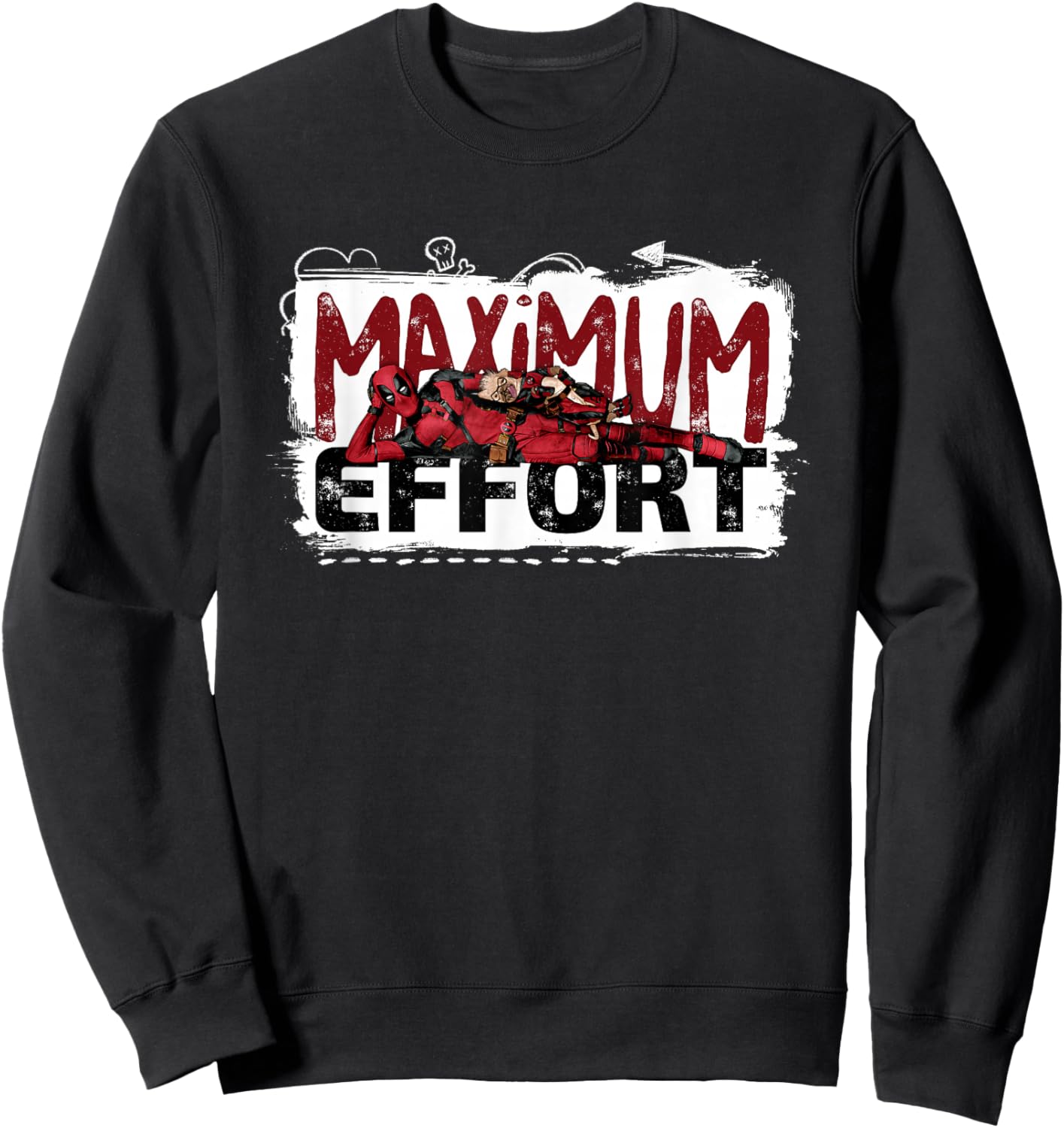 Marvel Studios Deadpool & Wolverine Dogpool Maximum Effort , Black, S Sweatshirt - Sweatshirt | Black