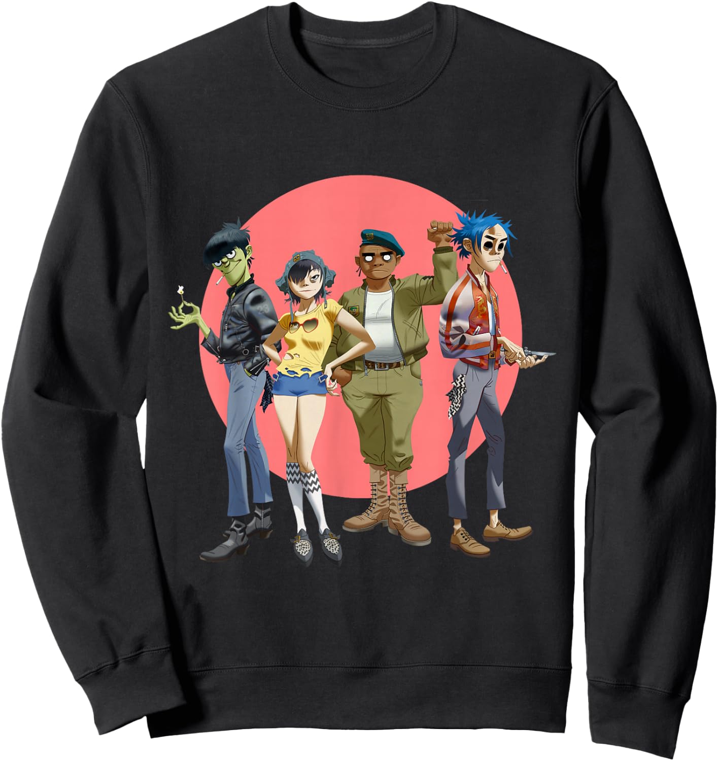 Gorillaz Group Circle Rise Sweatshirt - Sweatshirt | Black
