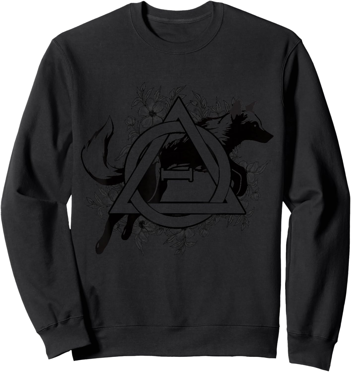 Therian Theta Delta Wolf Fox Dog Fur Otherkin , gray Sweatshirt - Sweatshirt | Black