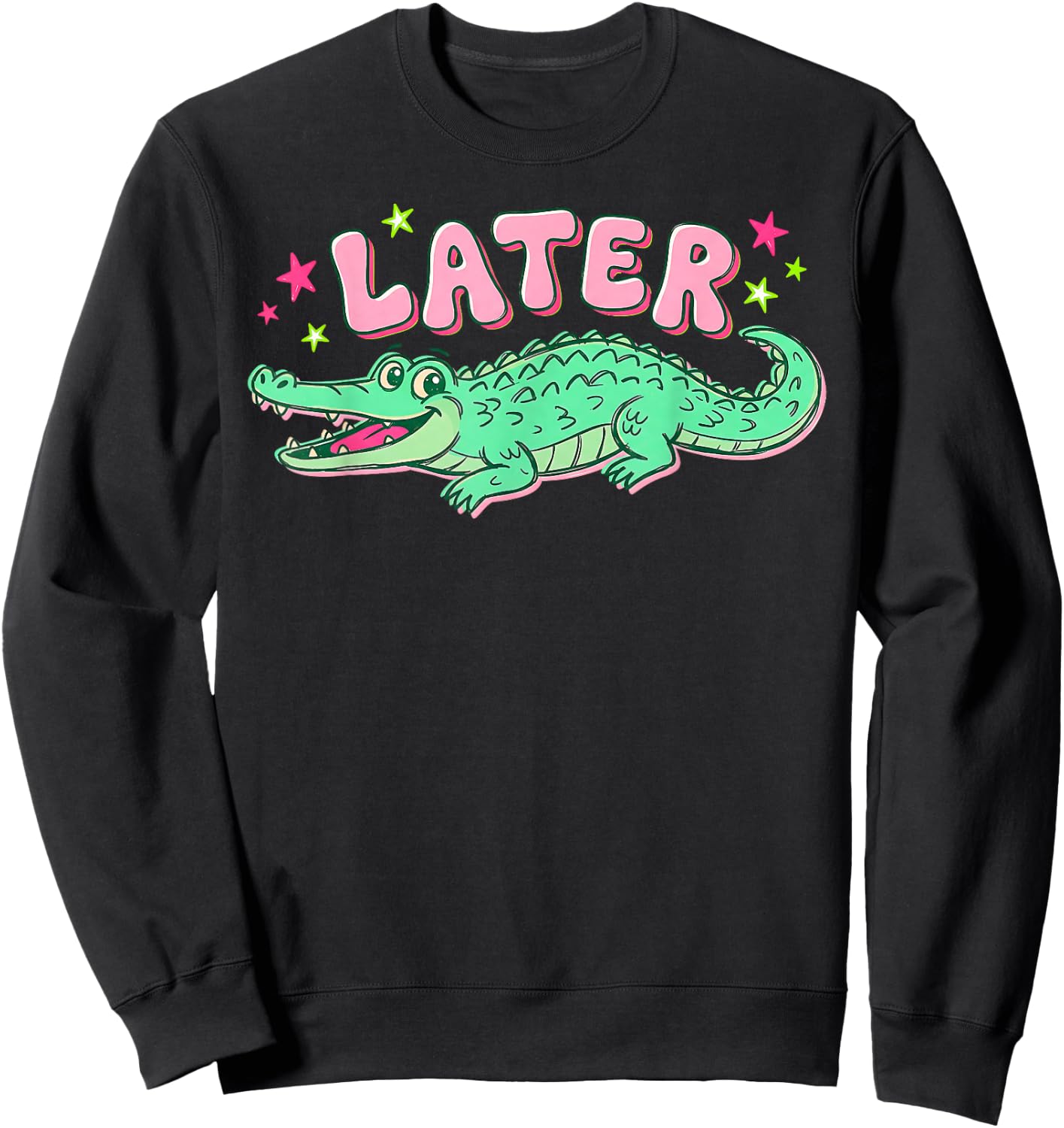 Funny Later Gator Sarcastic Saying Vintage Later Alligator Sweatshirt - Sweatshirt | Black