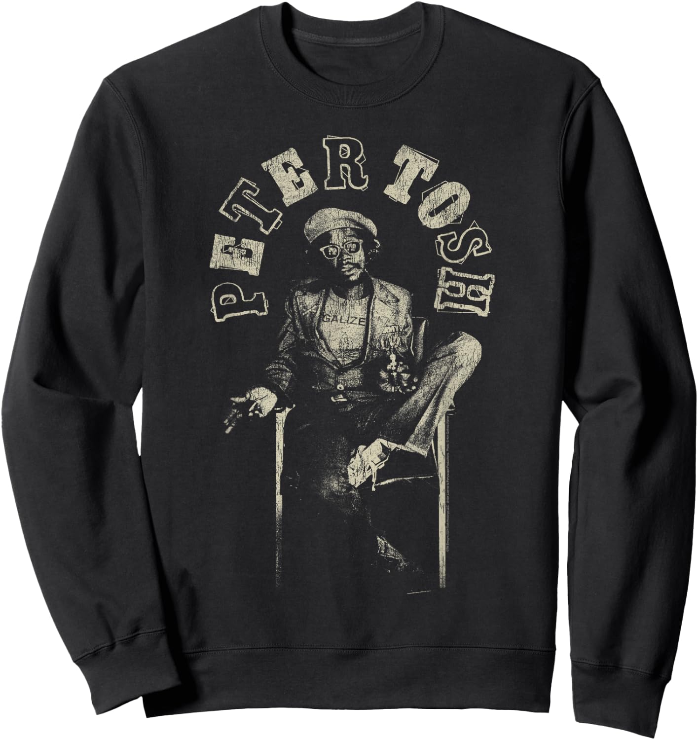 Peter Tosh Sitting in Chair Photo by Kim Gottleib Walker Sweatshirt - Sweatshirt | Black