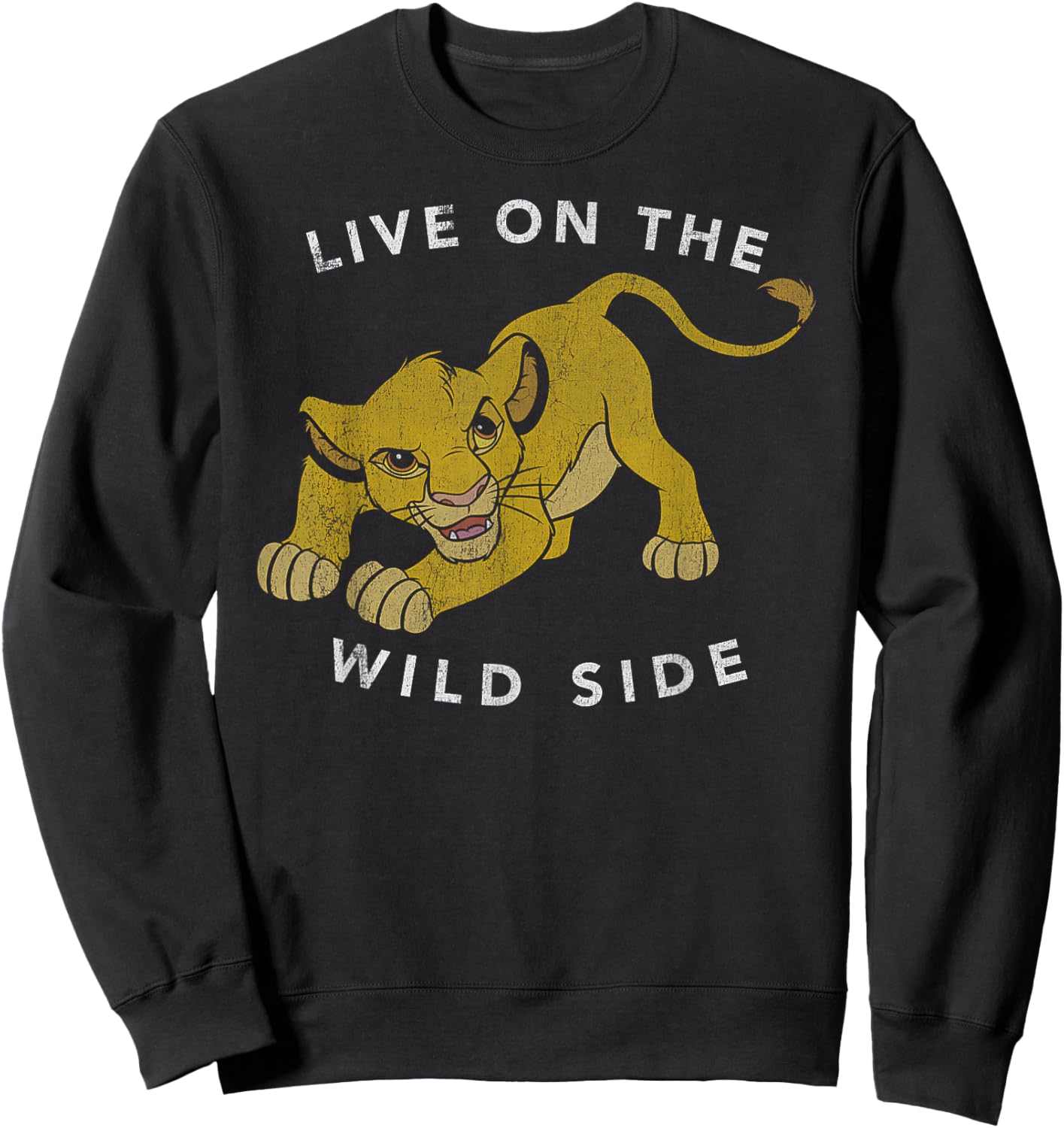 Disney The Lion King Simba Live On The Wild Side Portrait Sweatshirt - Sweatshirt | Black