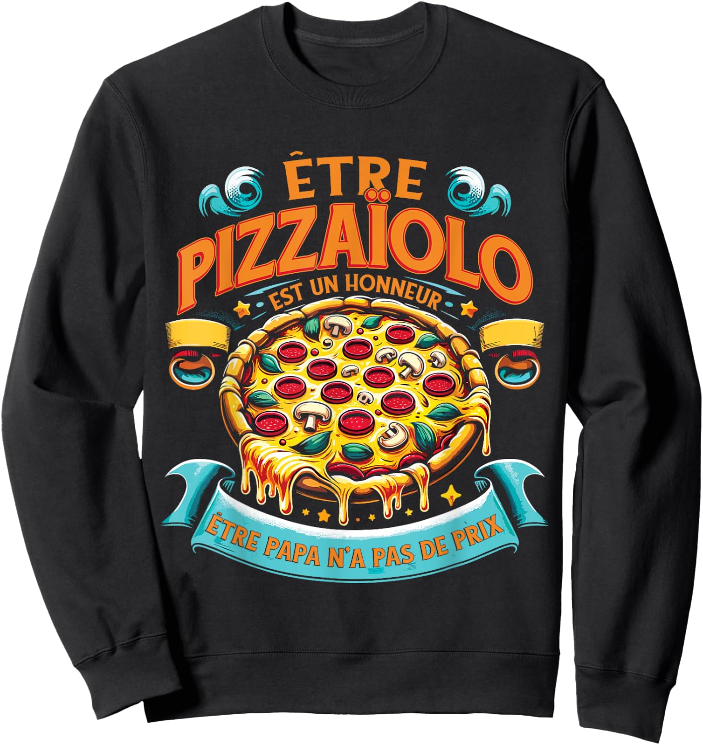 Pastry Chef Pizza Maker Funny , Black, S Sweatshirt - Sweatshirt | Black