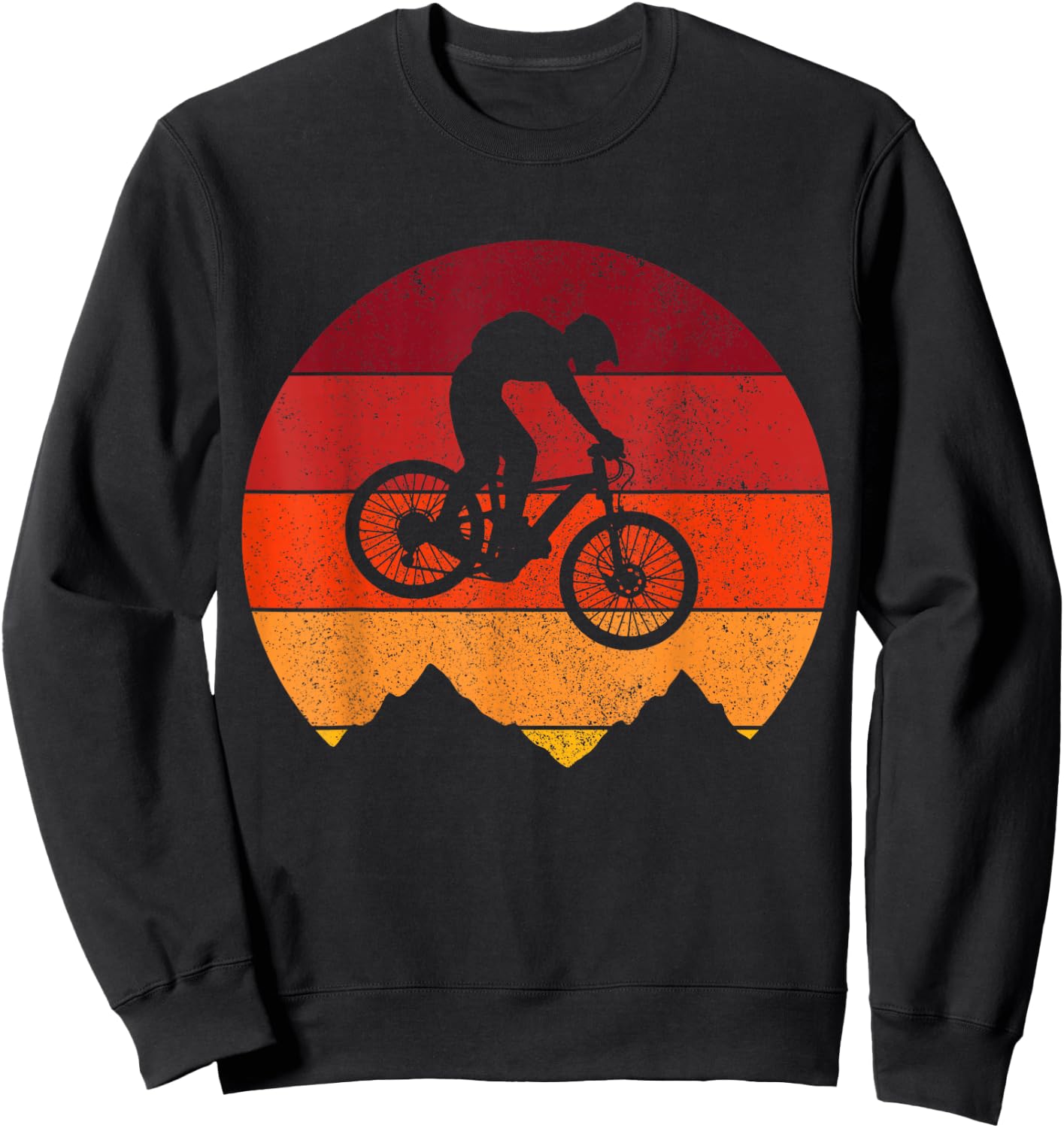 Mountain Bike Vintage Retro MTB Downhill Biking Biker Sweatshirt - Sweatshirt | Black
