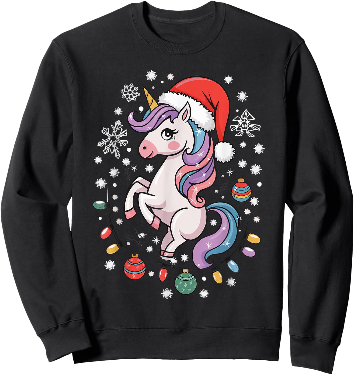 Unicorn Christmas Sweatshirt - Sweatshirt | Black
