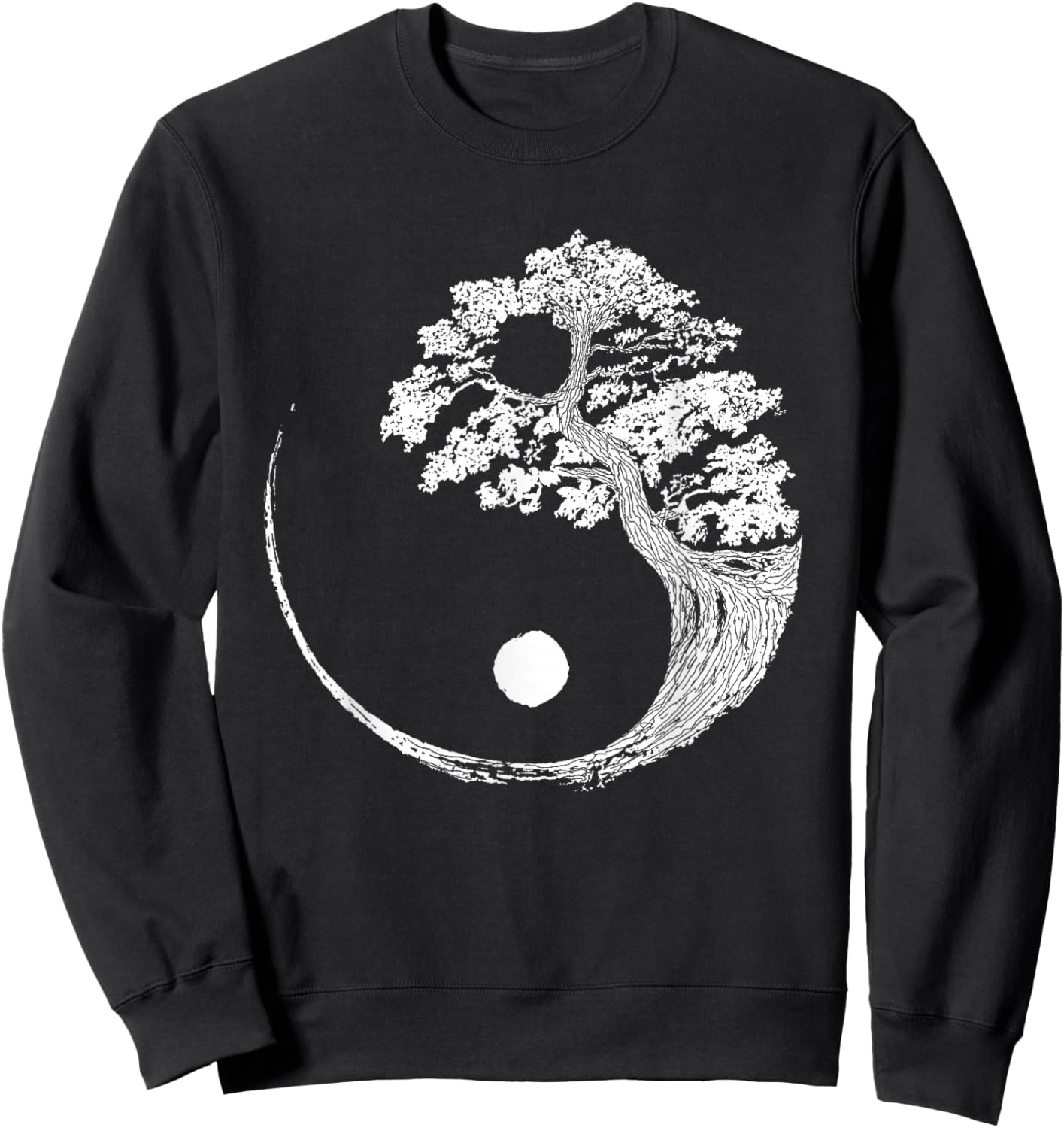 Yin Yang Bonsai Tree Japanese Buddhist Zen Sweatshirt - Sweatshirt | Black