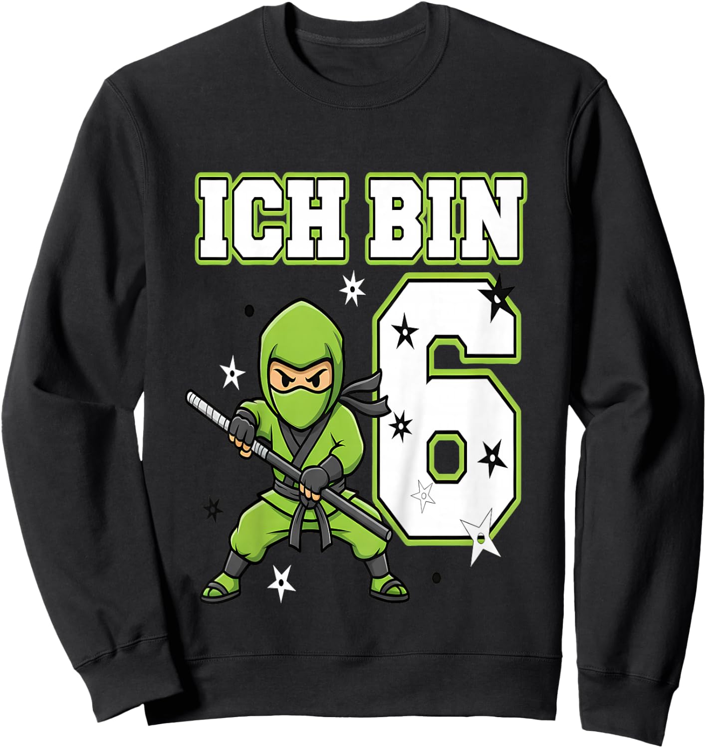 Ich Bin 6 Ninja Geburtstag 6 Jahre Junge Karate Sweatshirt - Sweatshirt | Black