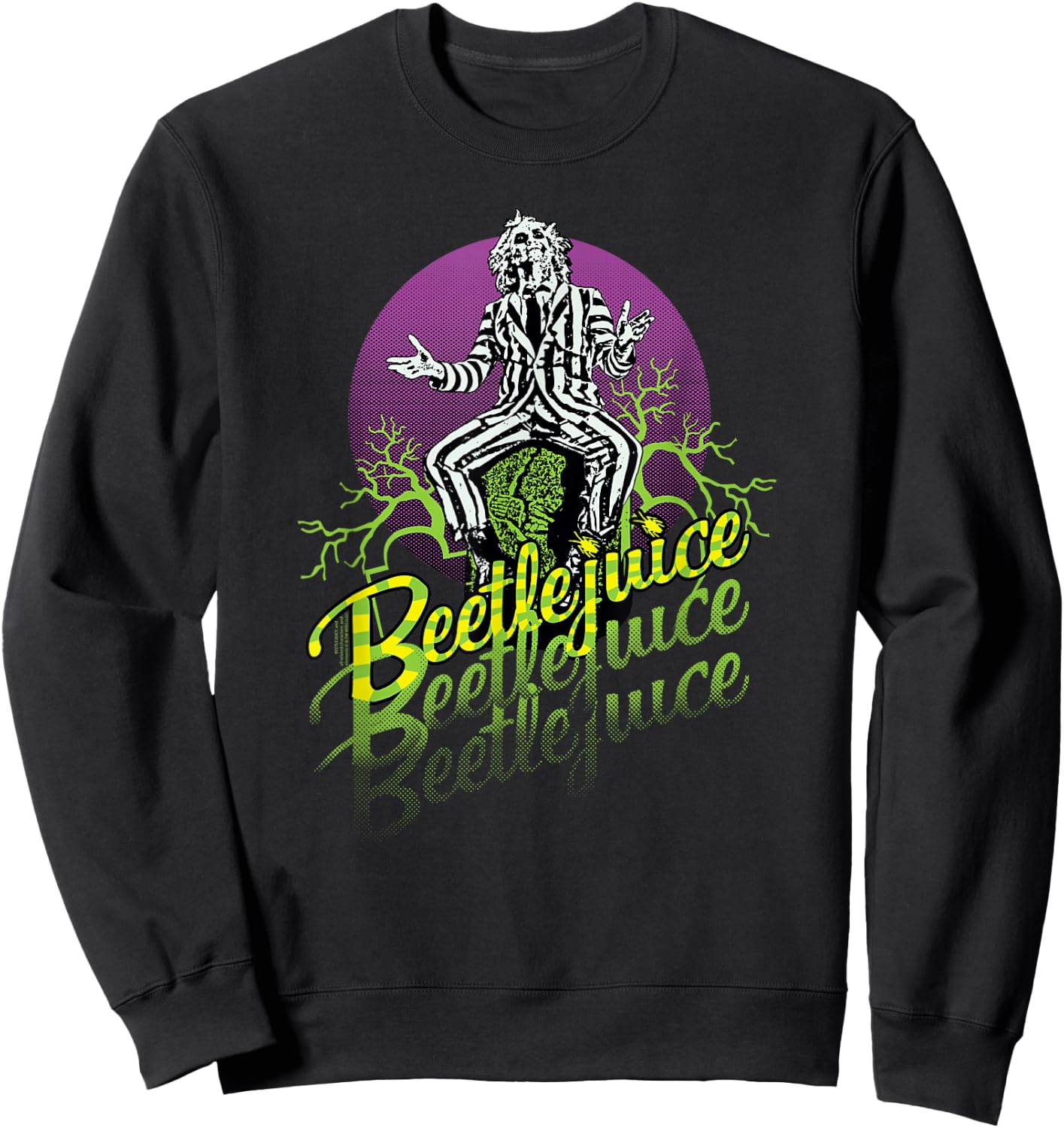 Beetlejuice Purple Circle , black, s Sweatshirt - Sweatshirt | Black
