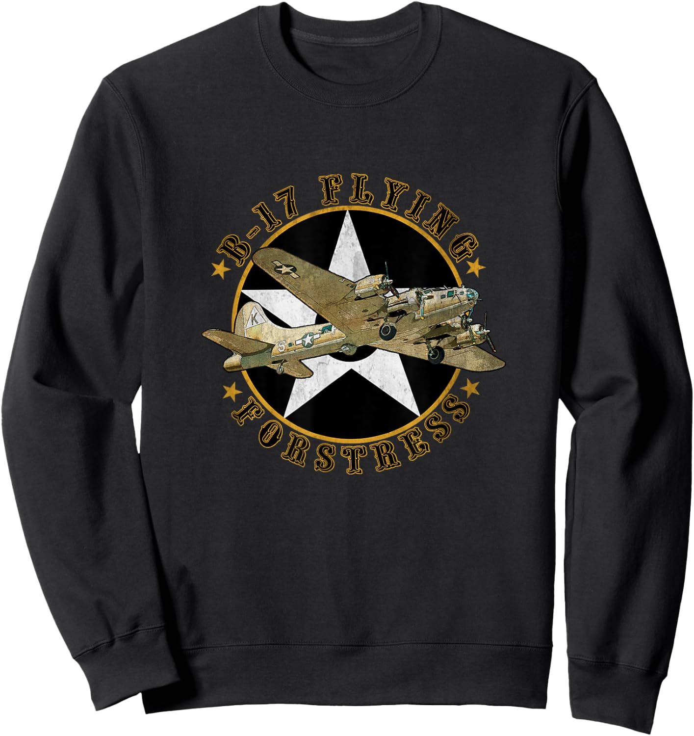 B-17 Flying Fortress WW2 B 17 Vintage Military Aircraft Papa Sweatshirt - Sweatshirt | Black