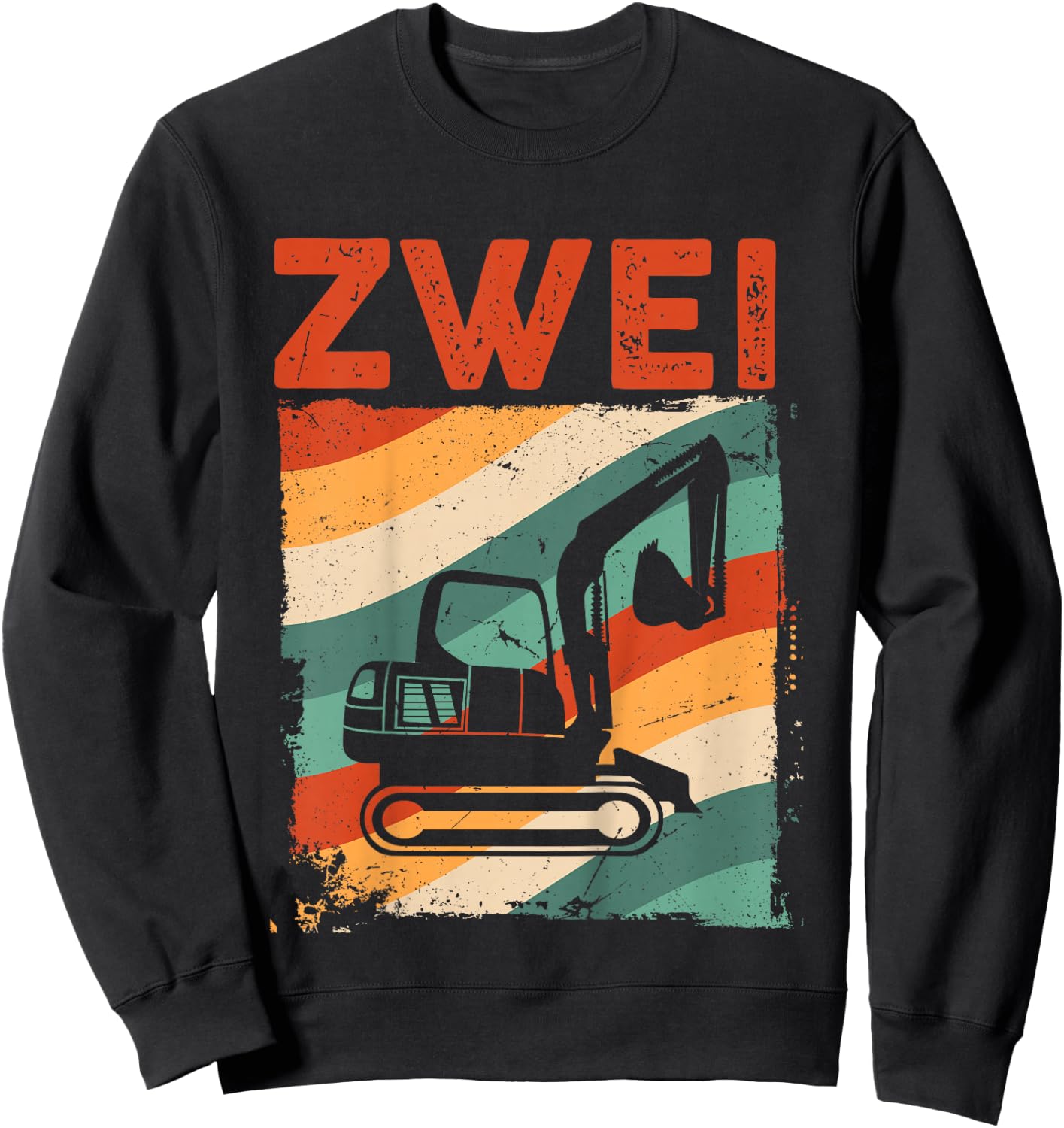 Bagger 2 Jahre | Baustelle | 2. Geburtstag Junge Bagger Sweatshirt - Sweatshirt | Black