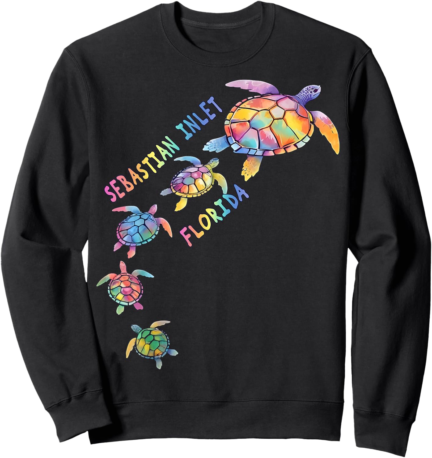 Sebastian Inlet Florida Sea Turtle Lover Beach Vacation Sweatshirt - Sweatshirt | Black
