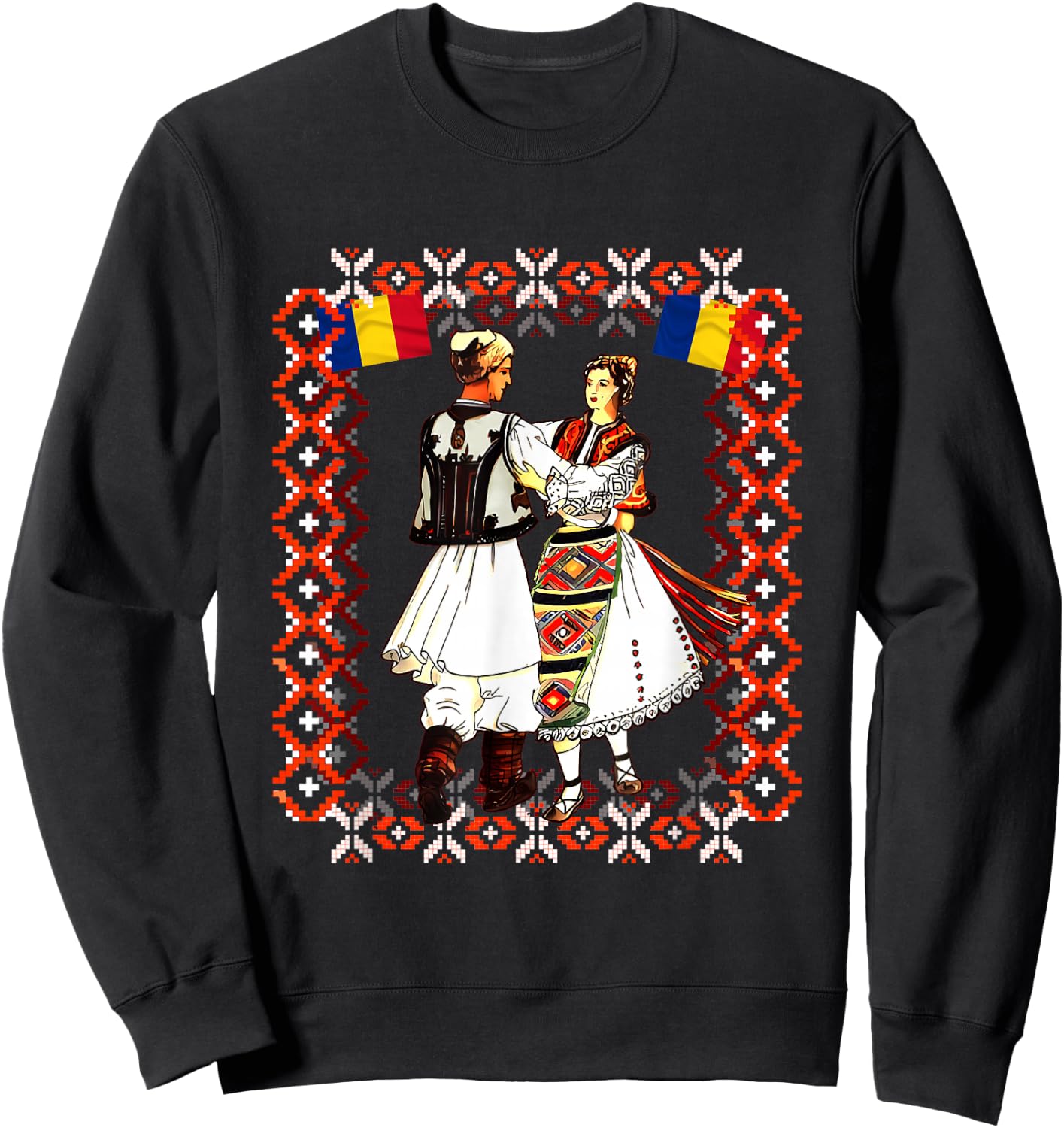 Romanian Folk Dancers Sweatshirt - Sweatshirt | Black